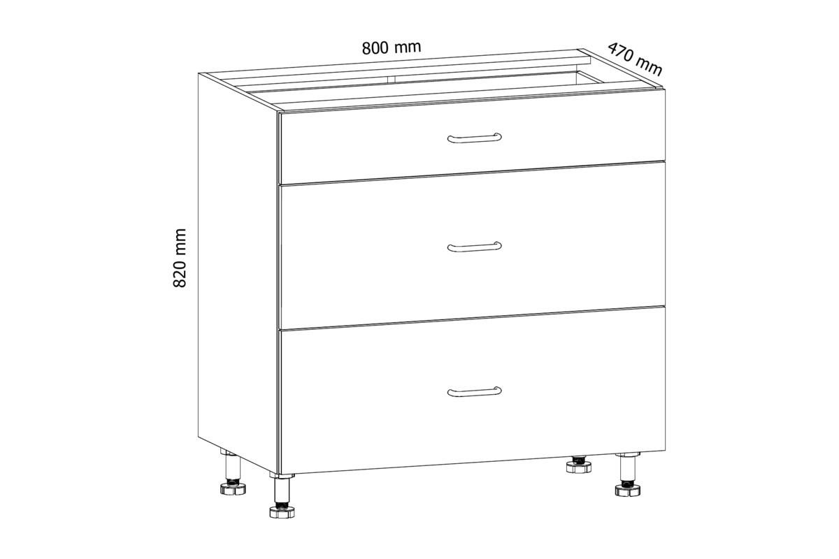UNTERSCHRANK D80S3 – Provence – Andersen Pinie - Pinienfarben, Holzwerkstoff (80/82/47cm) - ROYAL24_MARKT