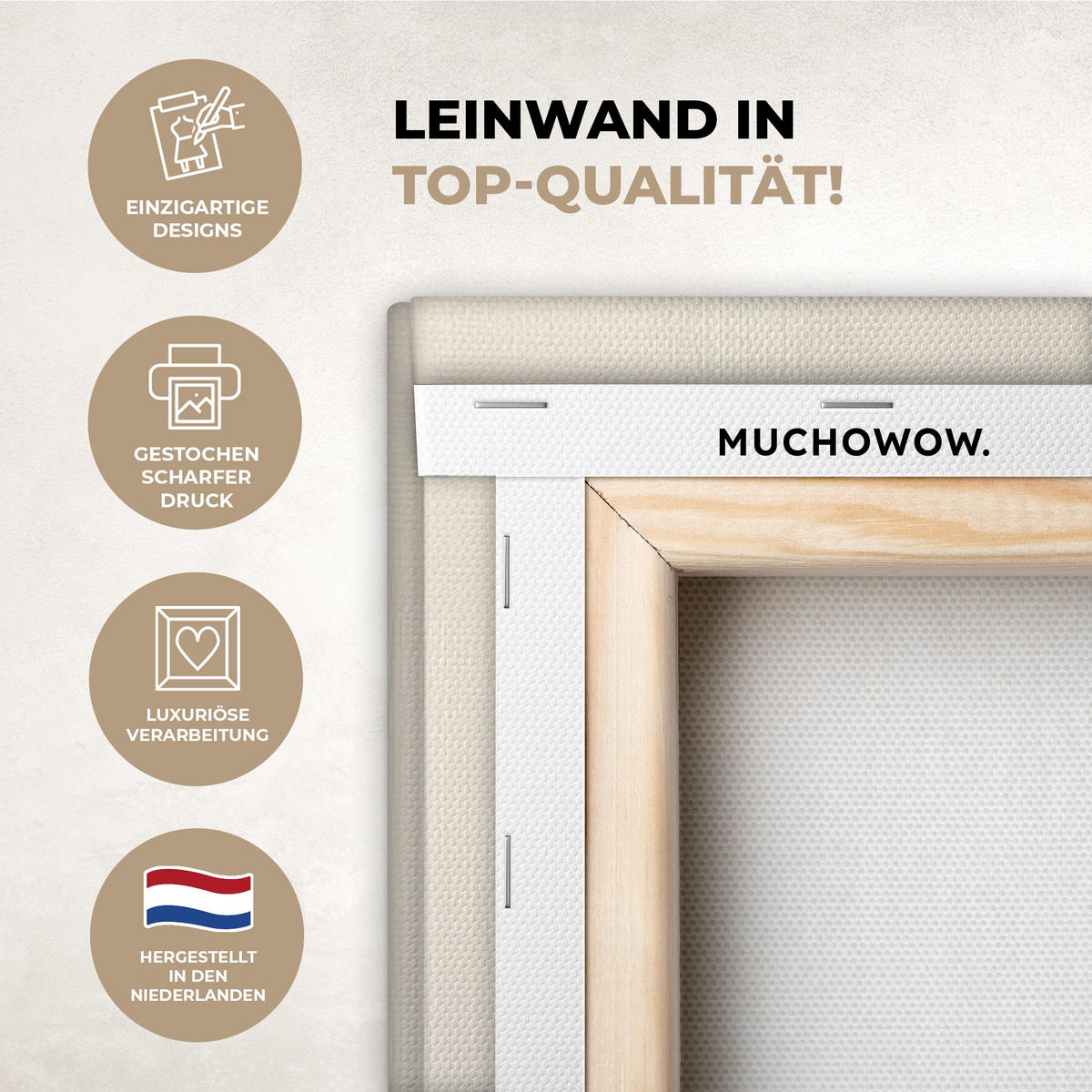 LEINWANDBILD Japandi - Wabi sabi - Beige Deko Groß 90x140 cm - Taupe, Textil (90/140cm) - MuchoWow