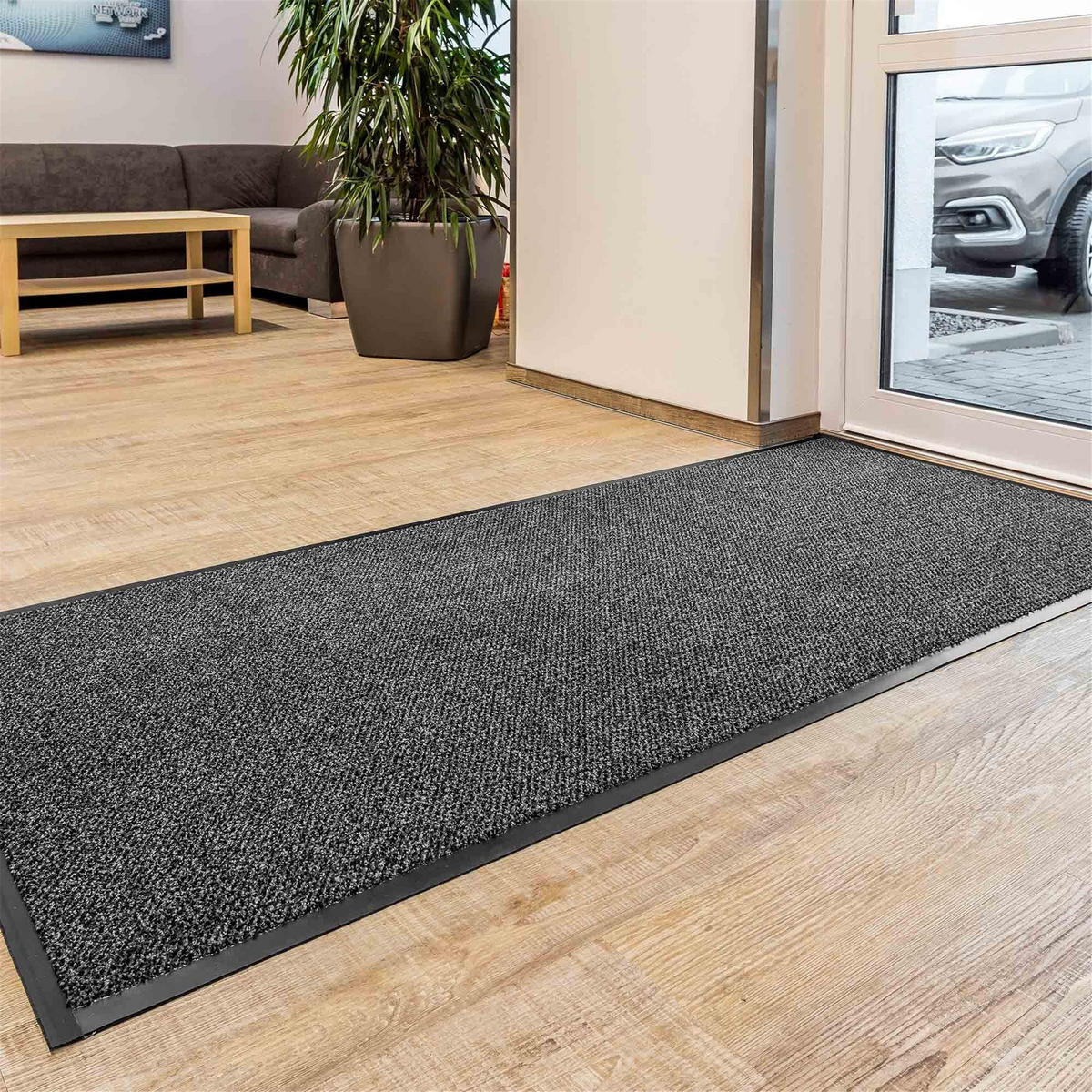 SAUBERLAUFMATTE INDOOR GRAPHIT - Grau, Textil (90/150cm) - Astra