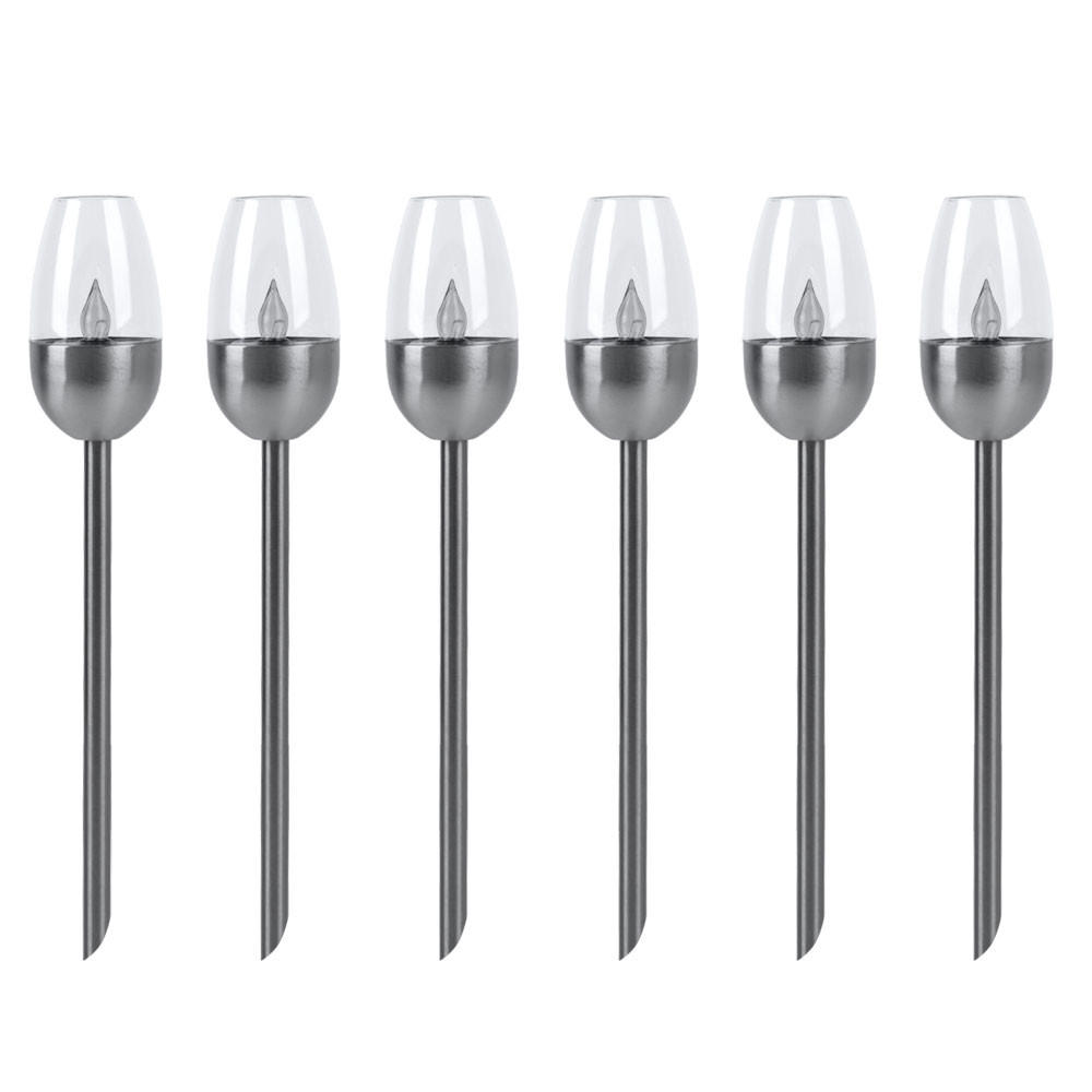 LED AUSSENLEUCHTE Metall Schwarz 6er Set - Schwarz, Metall (6/6/38cm)