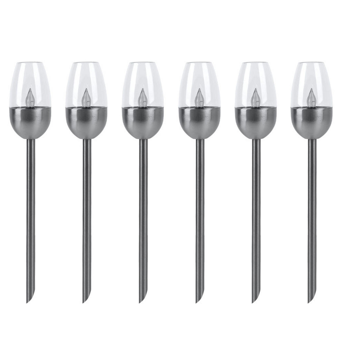 LED AUSSENLEUCHTE Metall Schwarz 6er Set - Schwarz, Metall (6/6/38cm)