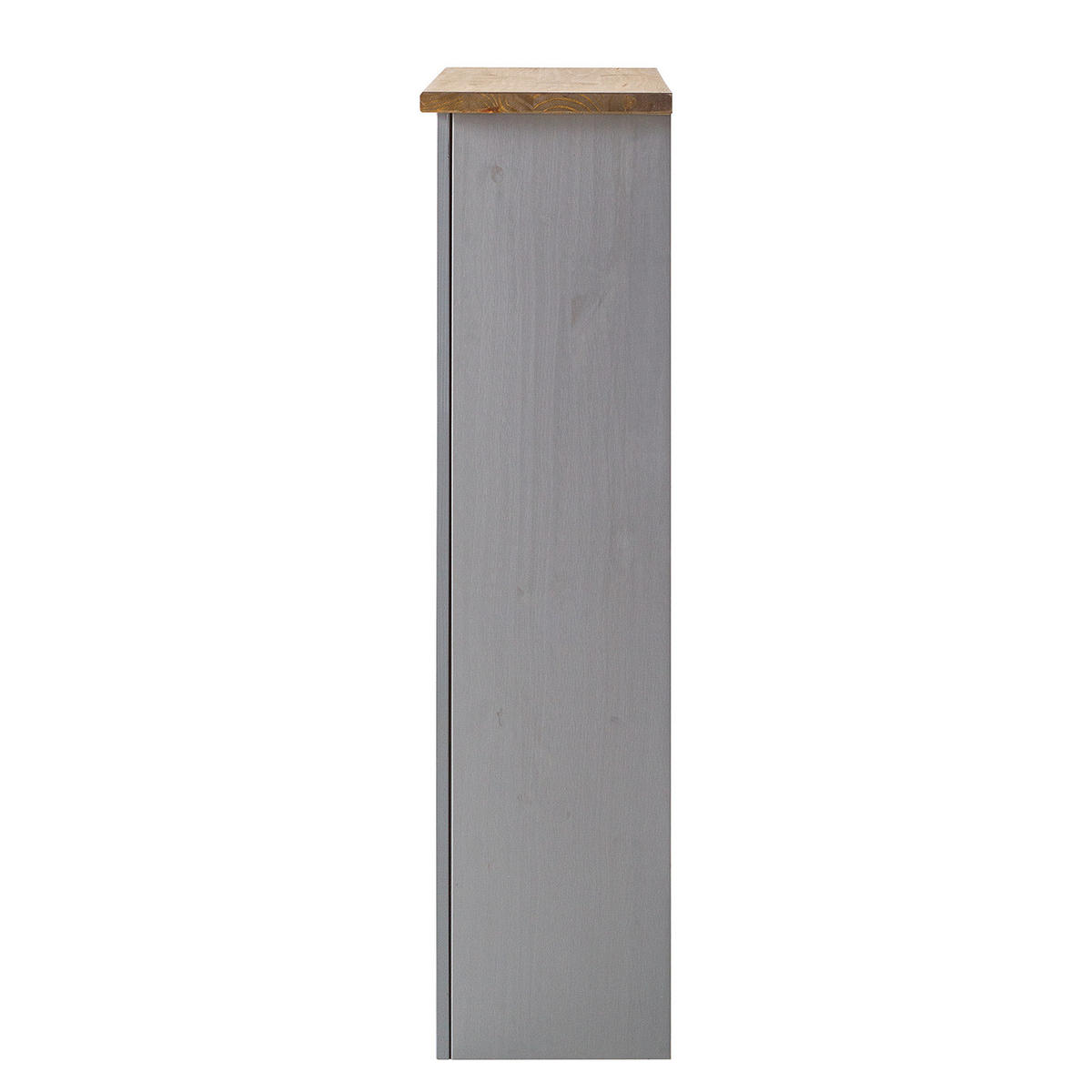 SCHUHKIPPER - Kiefer massiv - Schwarz/Kieferfarben, Holz/Metall (99/123/32cm) - home24