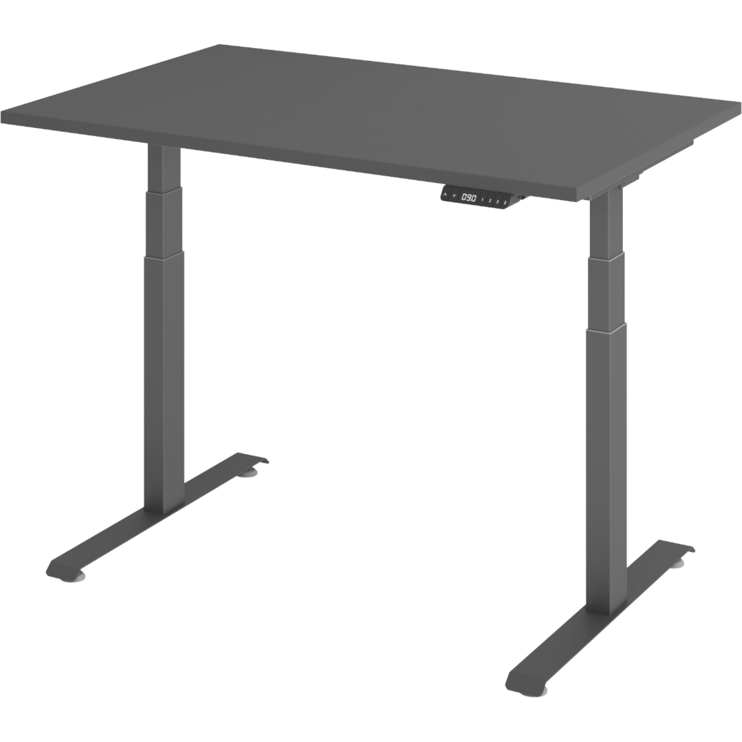 SCHREIBTISCH elektrisch 80/120/74 cm in Graphitfarben/Graphitfarben - Graphitfarben, Holzwerkstoff (80/120/74cm) - bümö