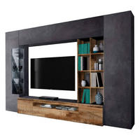 WOHNWAND Holz-Effekt Ahorn, Schiefer 40x290h192 - Schieferfarben/Ahornfarben, Holzwerkstoff (290/192/40cm) - DMORA