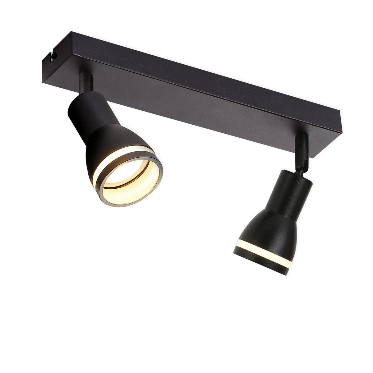 STRAHLER Homburg 2-flammig 30/5/15.7 cm - Schwarz, Metall (30/5/15.7cm) - Nettlife