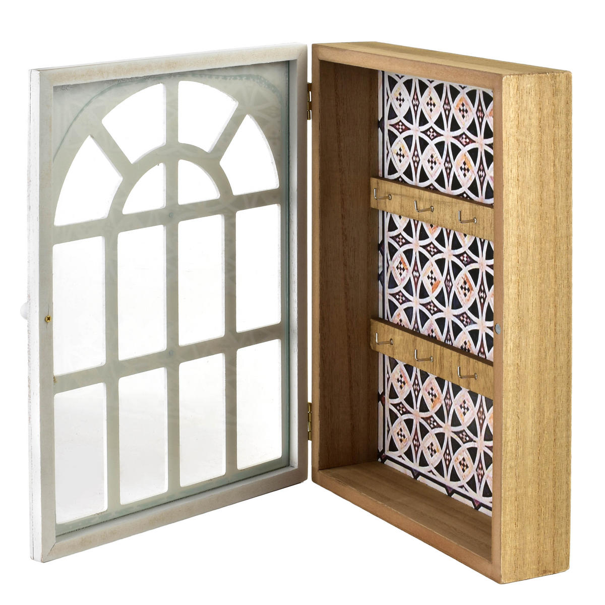 SCHLÜSSELKASTEN Stacy Weiß 28x21.5x6 cm Holz - Weiß, Holz (6/21.5/28cm) - Mondex