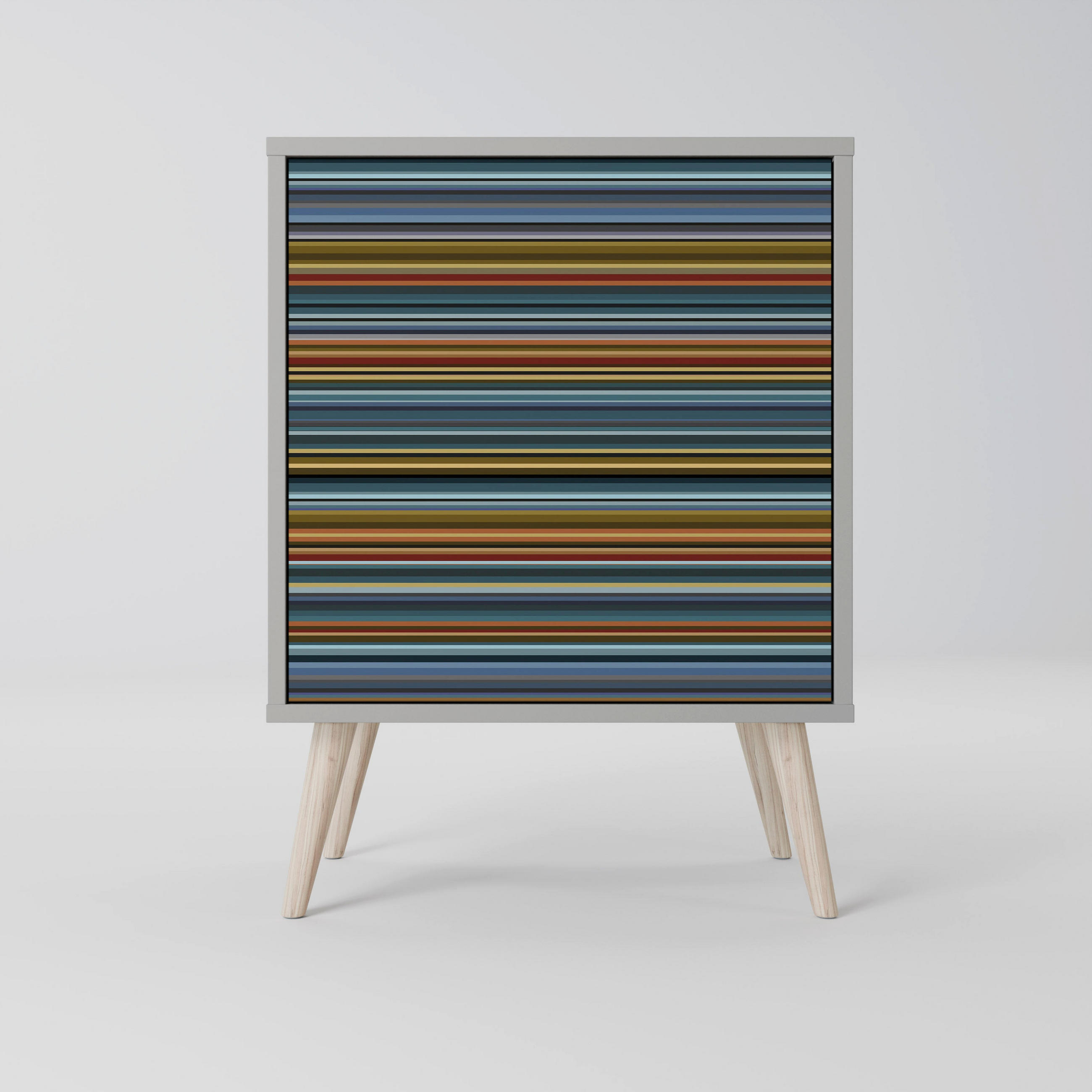 SIDEBOARD LINEOUT SPECTRUM, Grau, 57,5x42x77,5 cm, Schräge Buchenholzfüße - Buchefarben/Multicolor, Holzwerkstoff/Buchenholz (57.5/77.5/42cm) - SpaceRebels