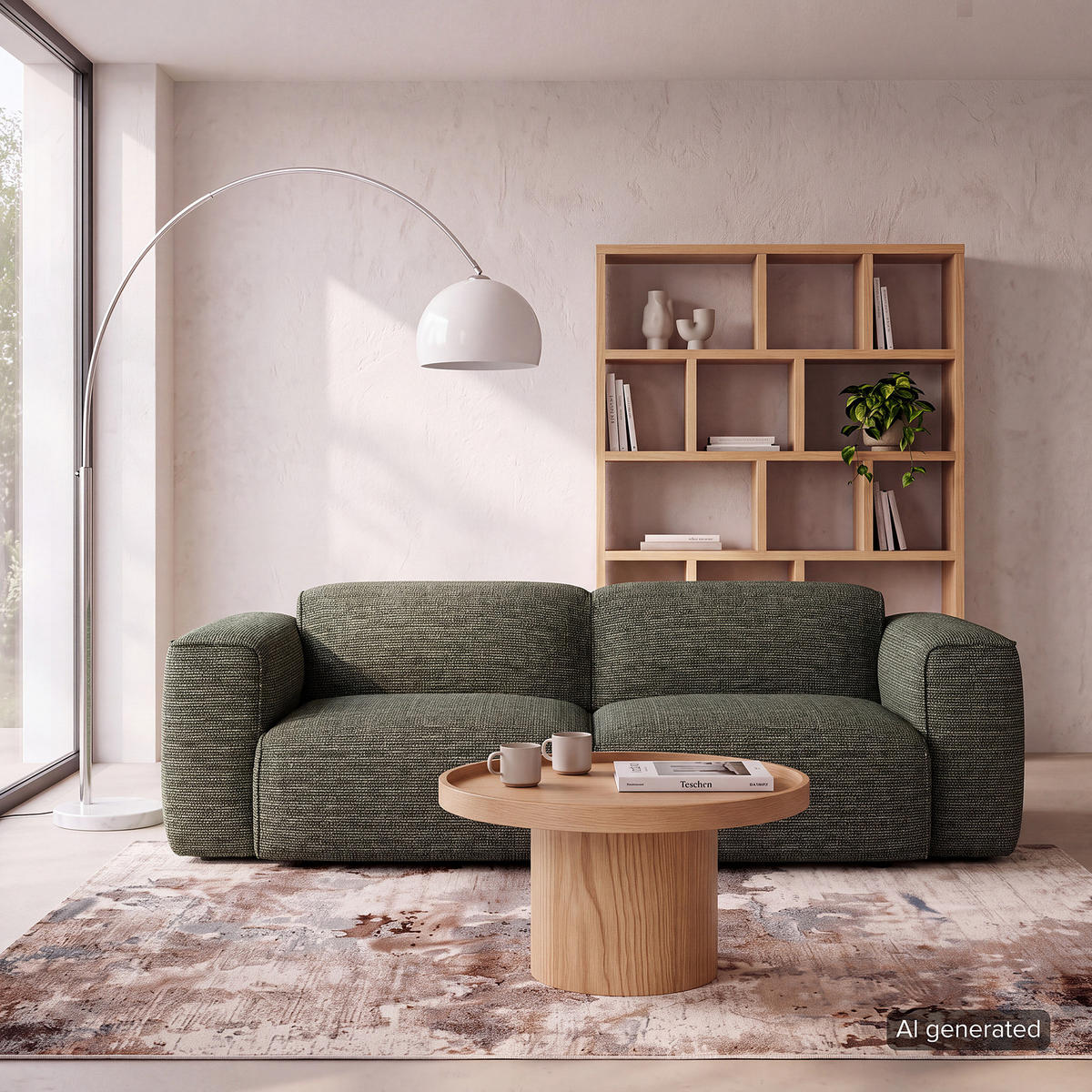 2-SITZER SOFA - Schwarz/Grün, Kunststoff/Textil (220/71/102cm) - home24