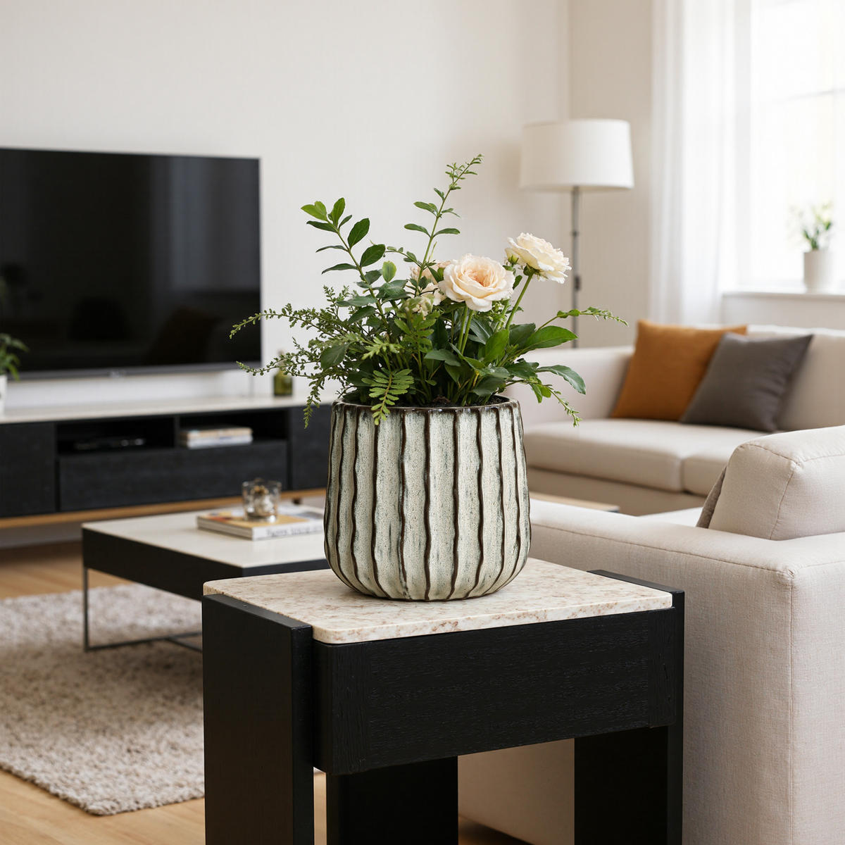 KERAMIK-BLUMENTOPF salbeigrün, Ø 23 × H 21 cm - Salbeigrün, Keramik (22cm)