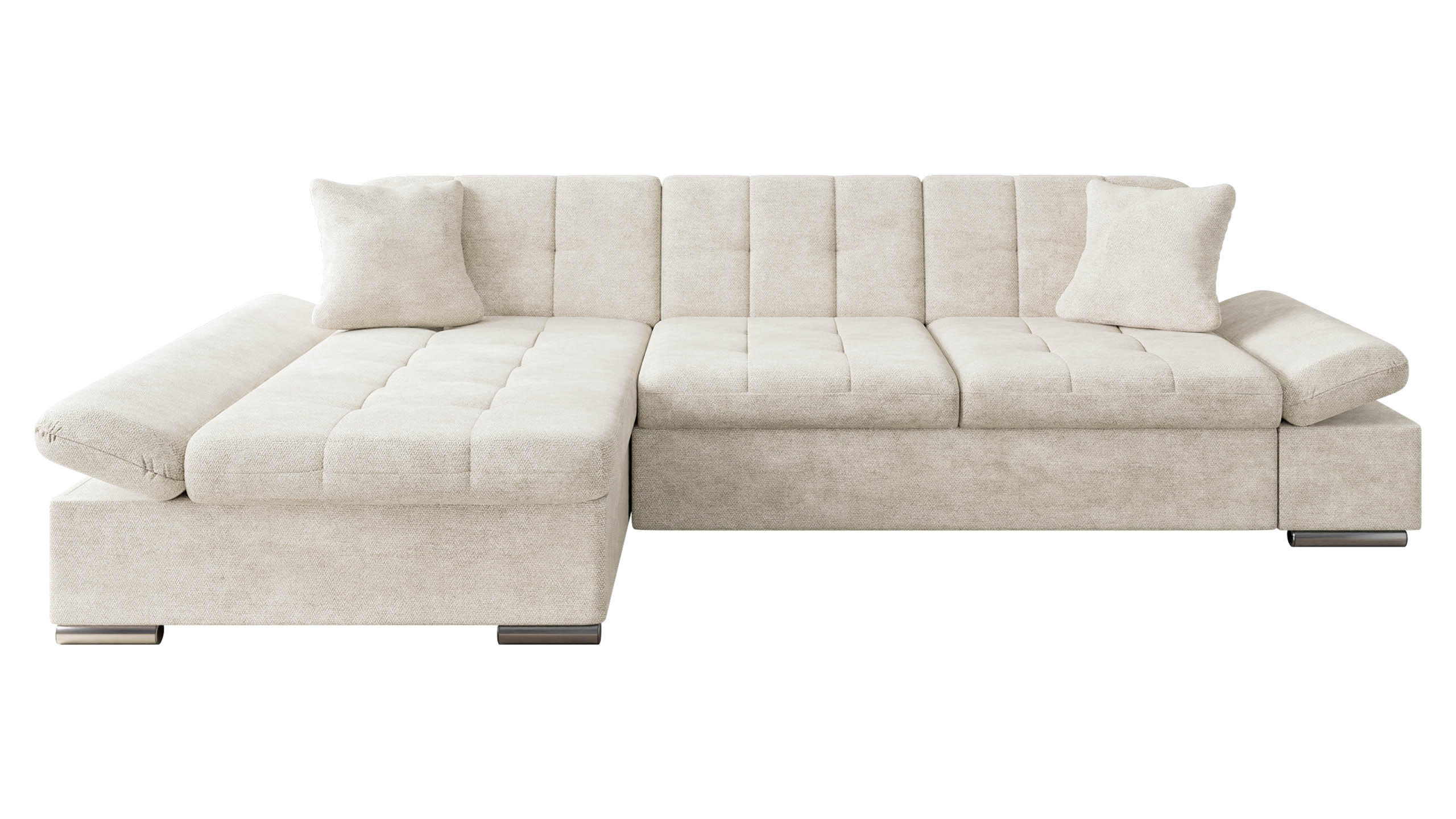 ECKSOFA Montana, Seite: Links - Creme, Holz/Textil (278/161cm) - MIRJAN24