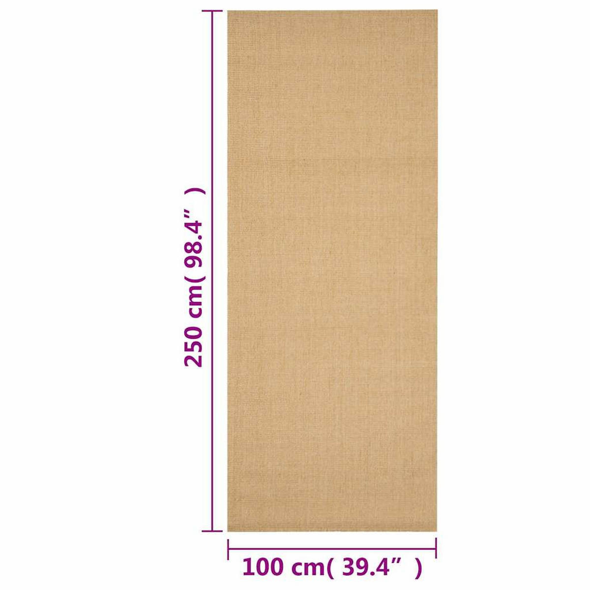 TEPPICH Natur Sisal 100/250 Cm - Braun, Naturmaterialen (100/250cm) - vidaXL