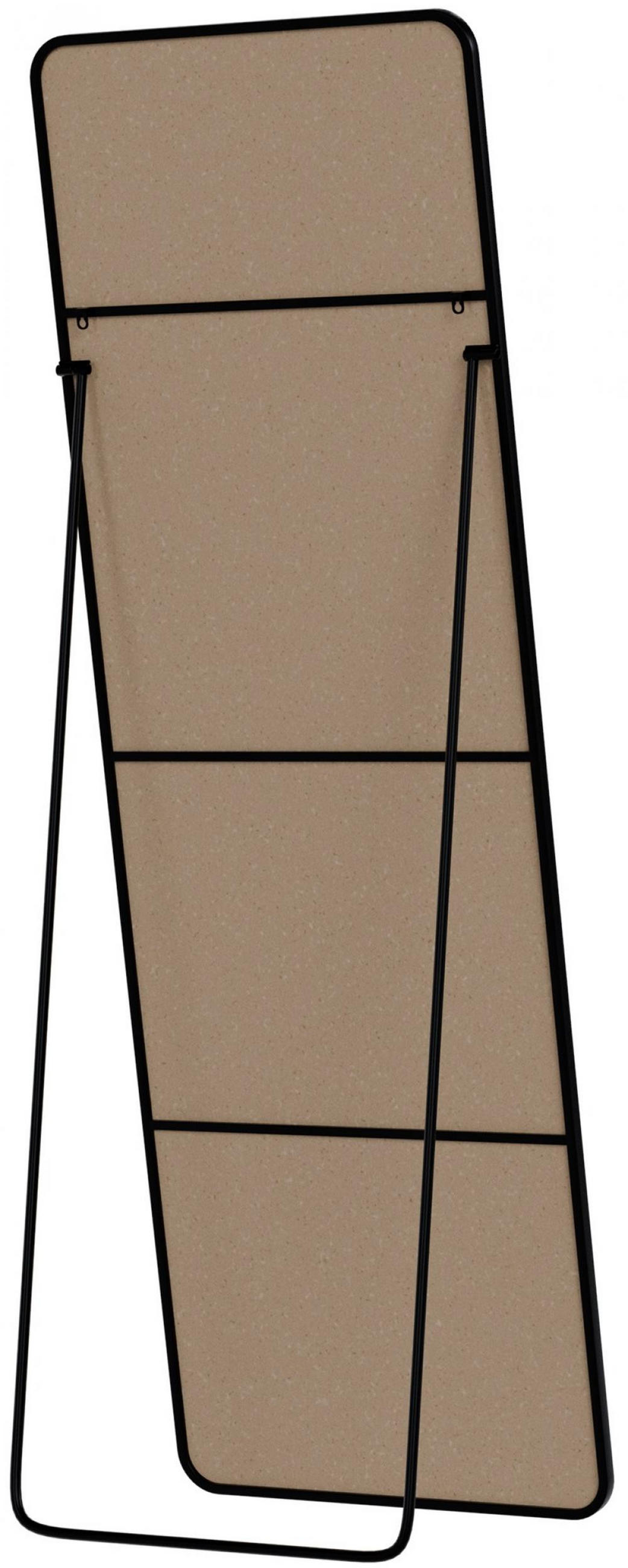 STANDSPIEGEL eckig 50/3/150 cm Glas Schwarz-Matt - Schwarz, Glas (50/150/3cm) - CLP