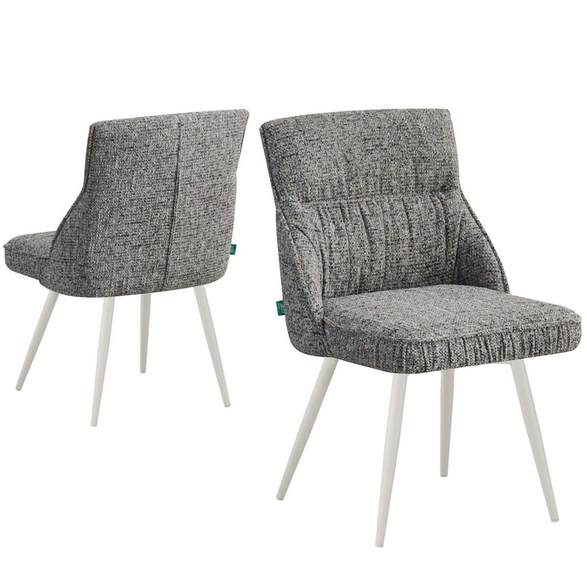 ESSZIMMERSTUHL MELINA 2er-Set - Dunkelgrau/Weiß, Textil/Metall (49/83/62cm) - DUBI Möbel