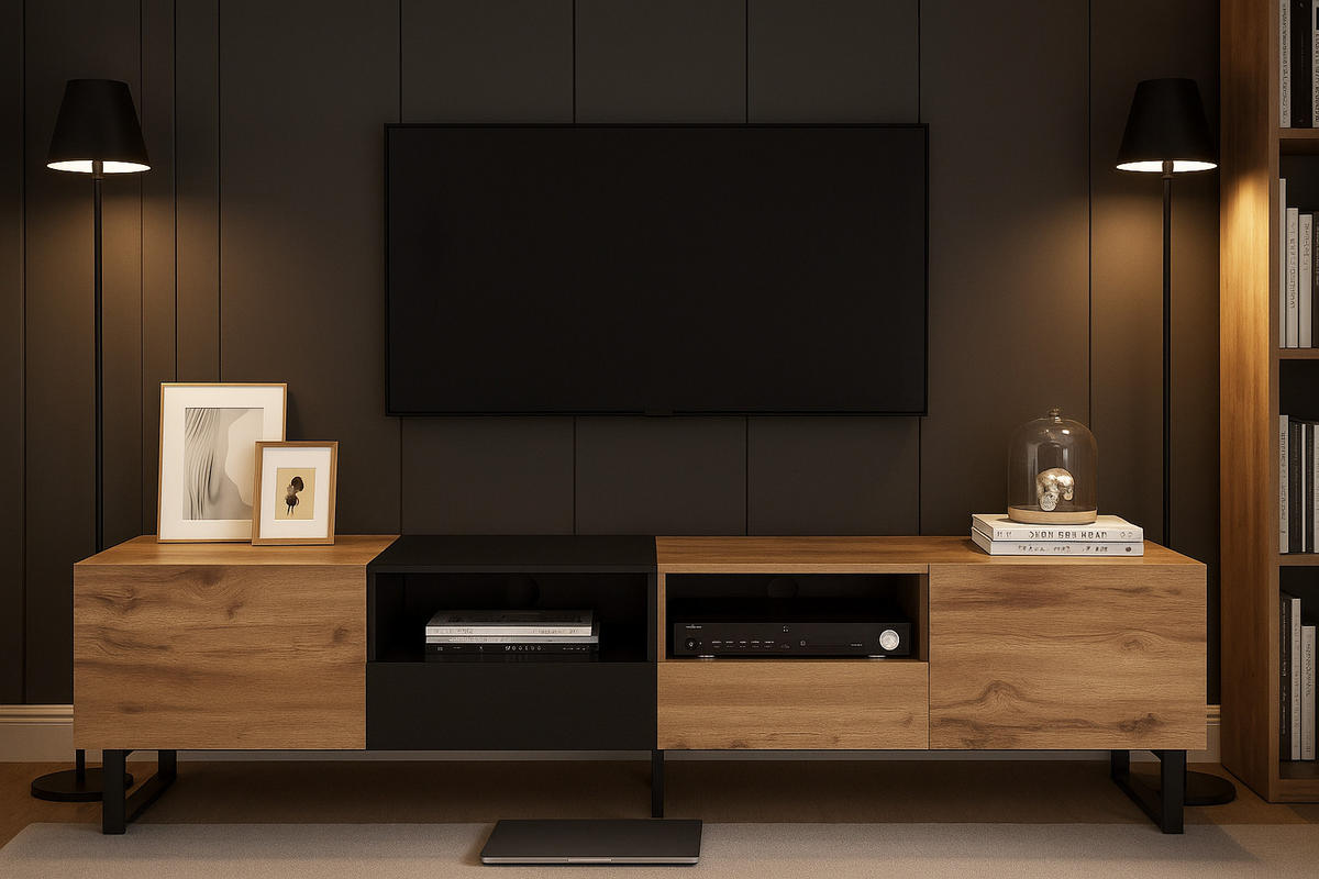 TV-SCHRANK Braun 190/38/48 cm - Braun, Holzwerkstoff (38/48/190cm) - Urban Meuble