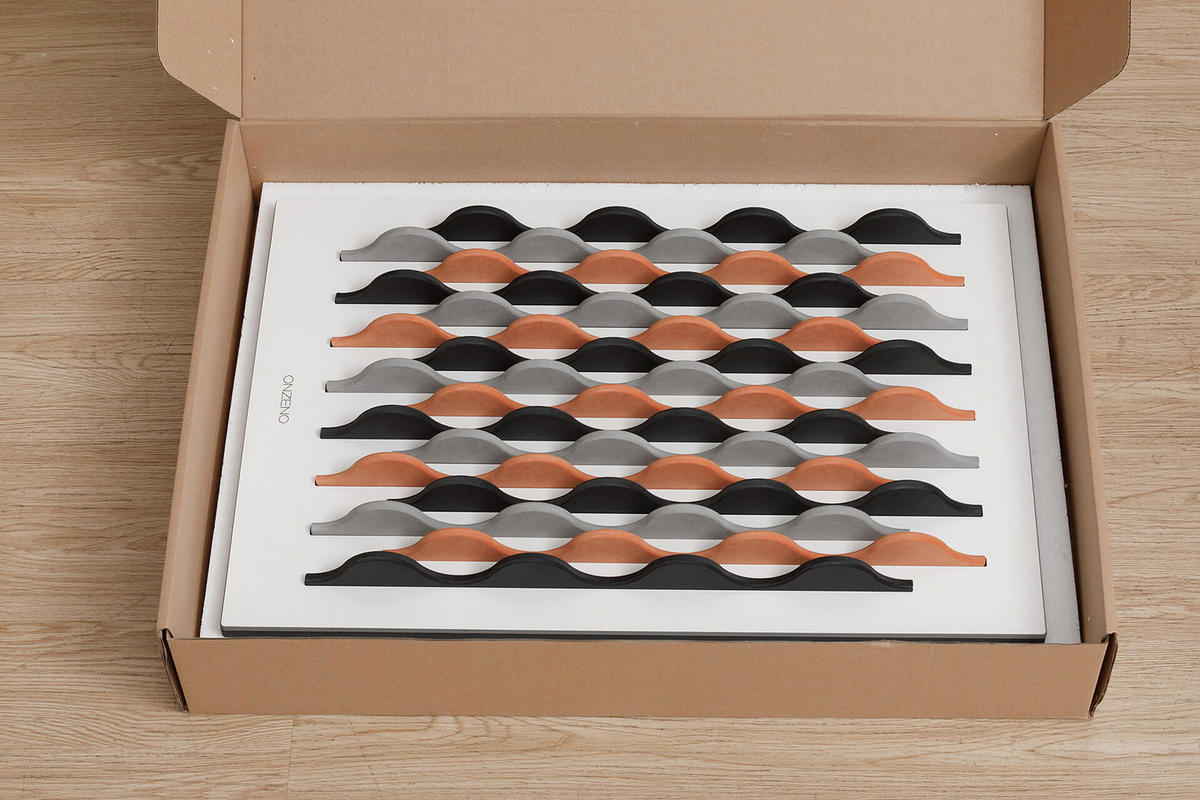 HOLZBILD Schwarz-Weiß 45/65 cm - Schwarz/Orange, Holz (5.46/65cm) - KUNSTLOFT