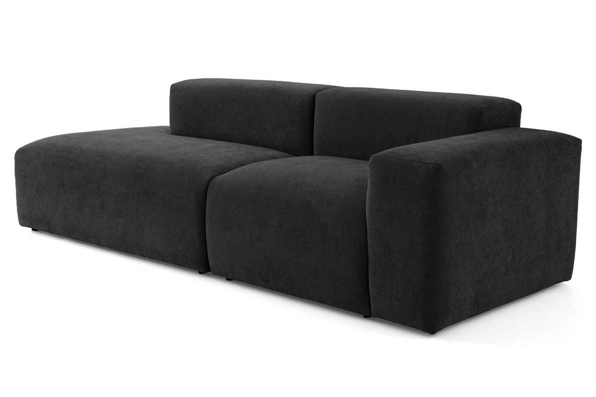 3-SITZER modulares Sofa HEAVEN SET 1 Links, Breite 255 cm Webstoff Schwarz - Schwarz, Holz/Kunststoff (255/71/102cm) - Muffo