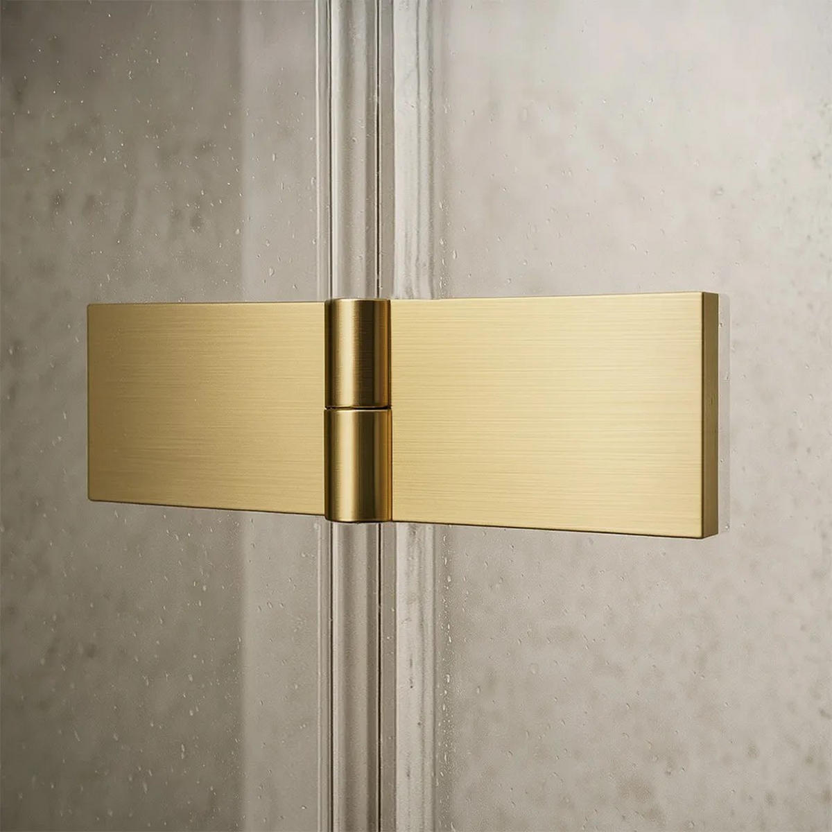 DUSCHKABINE Rea Atlas 100x80 Brush Gold rechte - Goldfarben, Glas (100/80/200cm) - REA