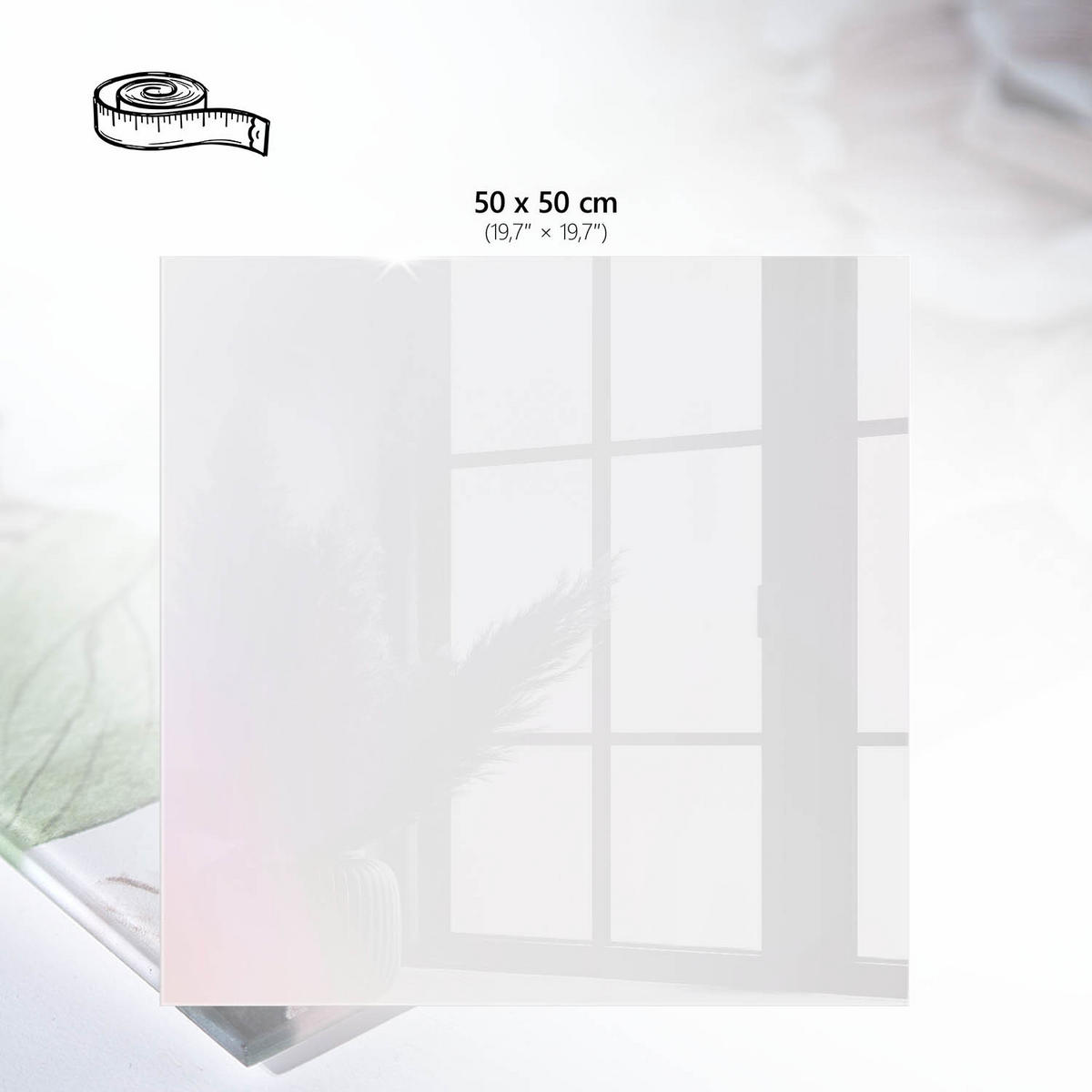 TISCHPLATTE 50x50 cm – Pastellfarbener Hintergrund - Beige, Glas (50/50/0.4cm) - Wallfluent