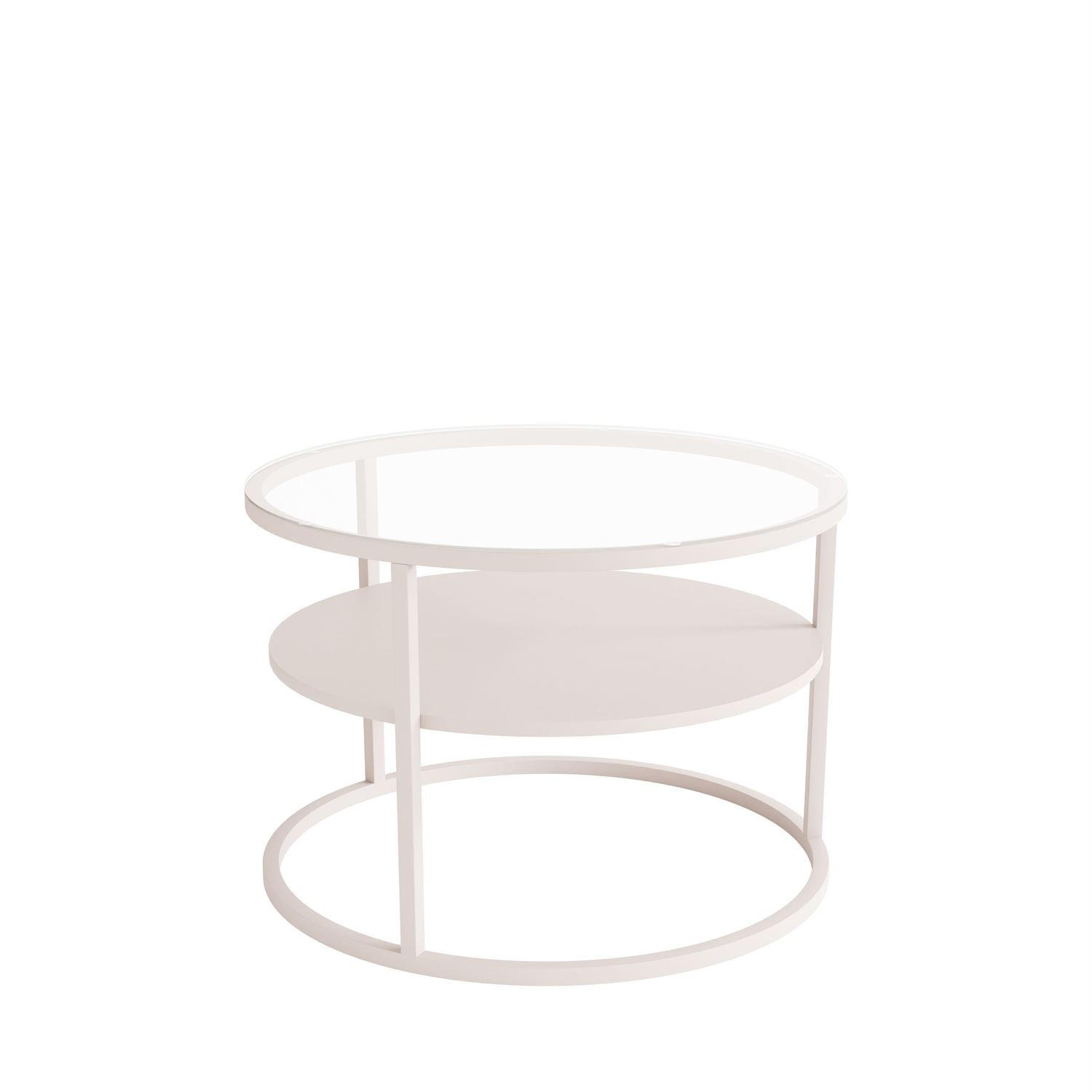 COUCHTISCH CIRI GLASS KASCHMIR mit Ablage Platte aus transparentem Glas - Kaschmir, Glas (70/70/47cm) - Lookway