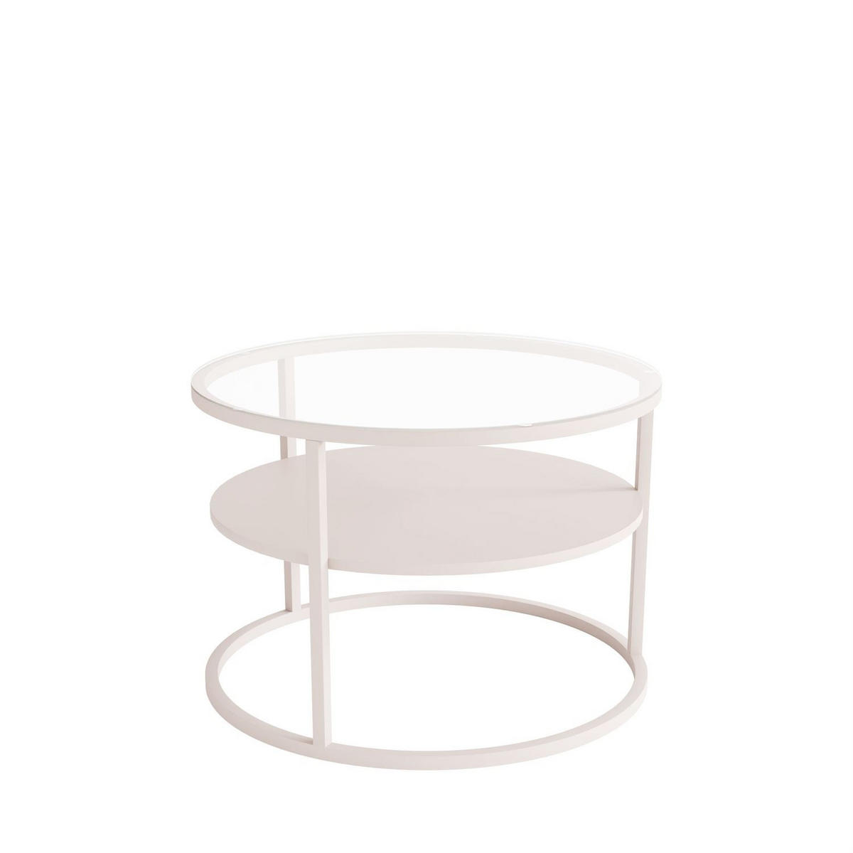 COUCHTISCH CIRI GLASS KASCHMIR mit Ablage Platte aus transparentem Glas - Kaschmir, Glas (70/70/47cm) - Lookway