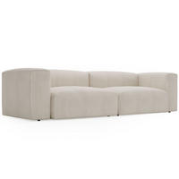 SOFA 240/85/80 Creme Landi - Creme/Schwarz, Kunststoff/Textil (240/85/80cm) - Graingold