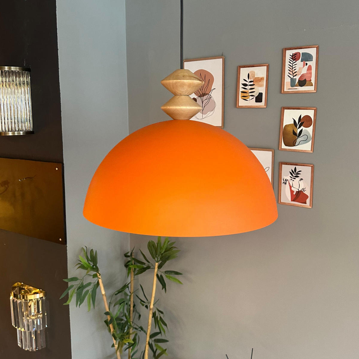 PENDELLEUCHTE QLinate - Orange, Metall (40/40/26cm) - Bamyum