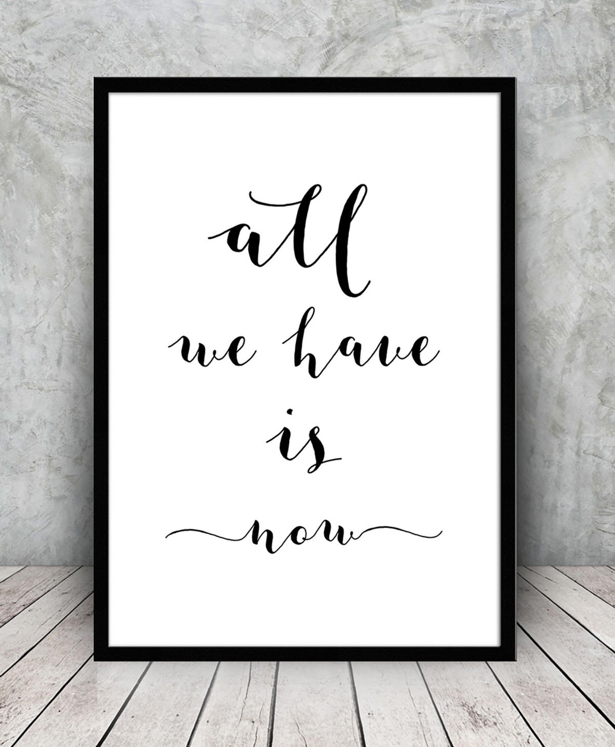 BILD mit Rahmen 51x71 cm Spruch: Englisch Motivation - Weiß, Holz (51/71cm) - artissimo
