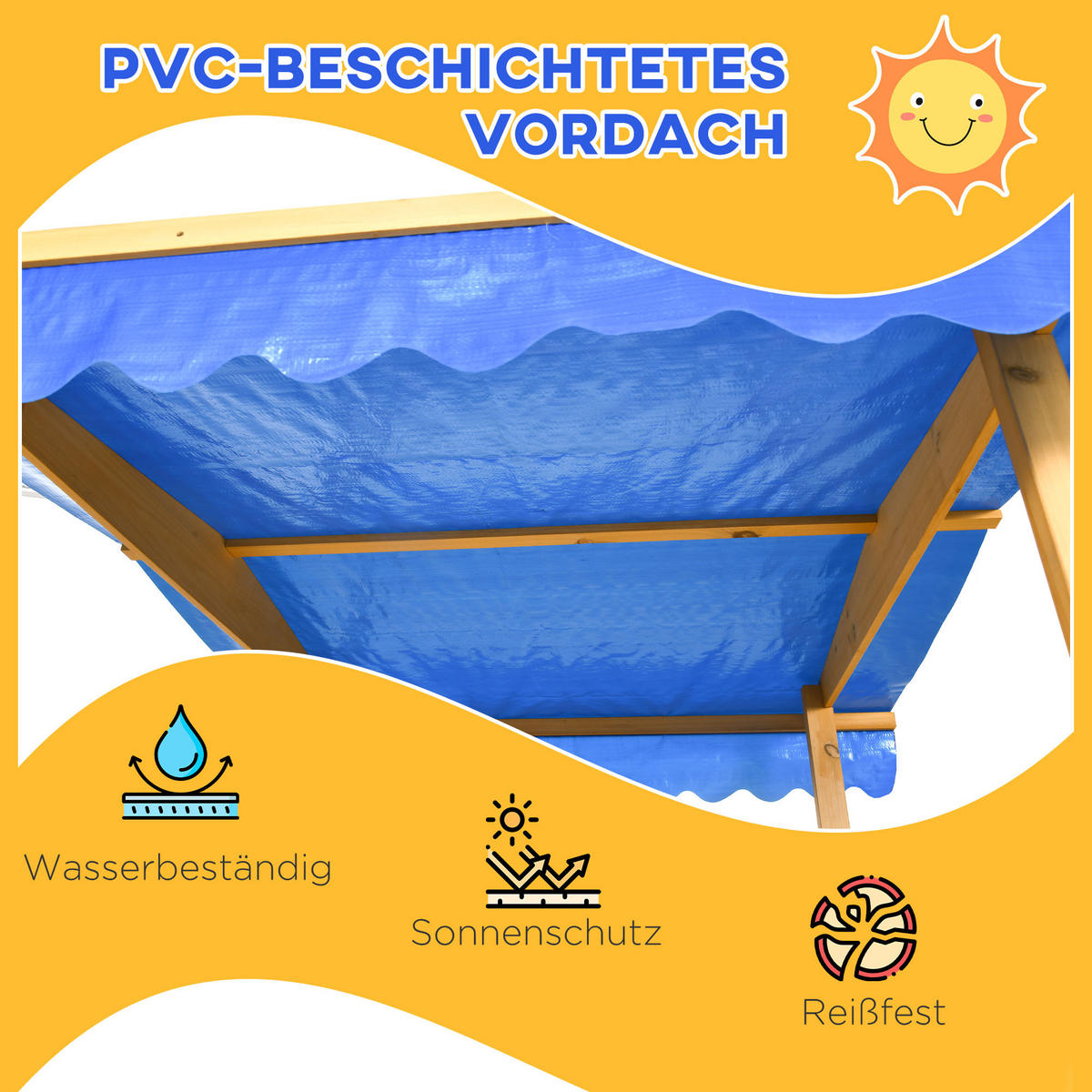 SANDKASTEN, Naturholz, Tanne - Naturfarben, Holz (133/129/137.5cm) - Outsunny