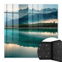 SCHLÜSSELBOX Schwarz 30x30 cm- Türöffnung nach rechts - Spiegelung des Berges - Grün, Metall (30/30/5cm) - TULUP