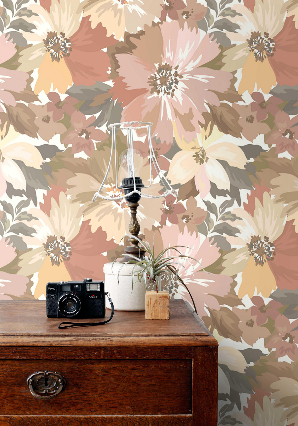 TAPETE Blumen 50 x 900 cm - Braun, Papier (50/900cm) - ESTAhome