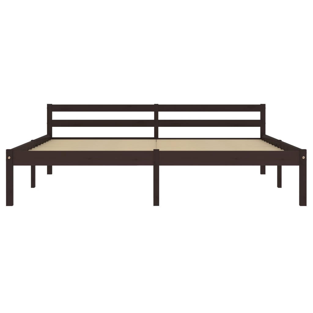 MASSIVHOLZBETT Dunkelbraun Kiefer 160x200 cm - Braun, Holz - furnicato