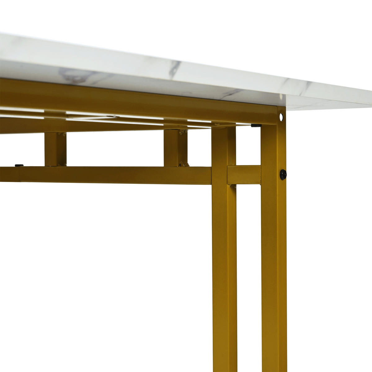 ESSTISCH Golden 120/70/74 cm - Goldfarben, Holzwerkstoff/Metall (120/70/74cm) - Urban Meuble