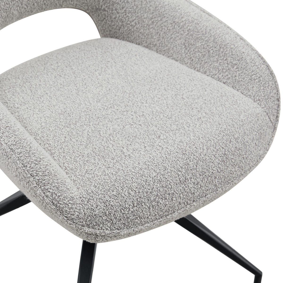 ESSZIMMERSTUHL 2er-Set 360° drehbar Stoff Warm Grey/Schwarz - Schwarz, Metall (50/87/50cm) - Meubliv