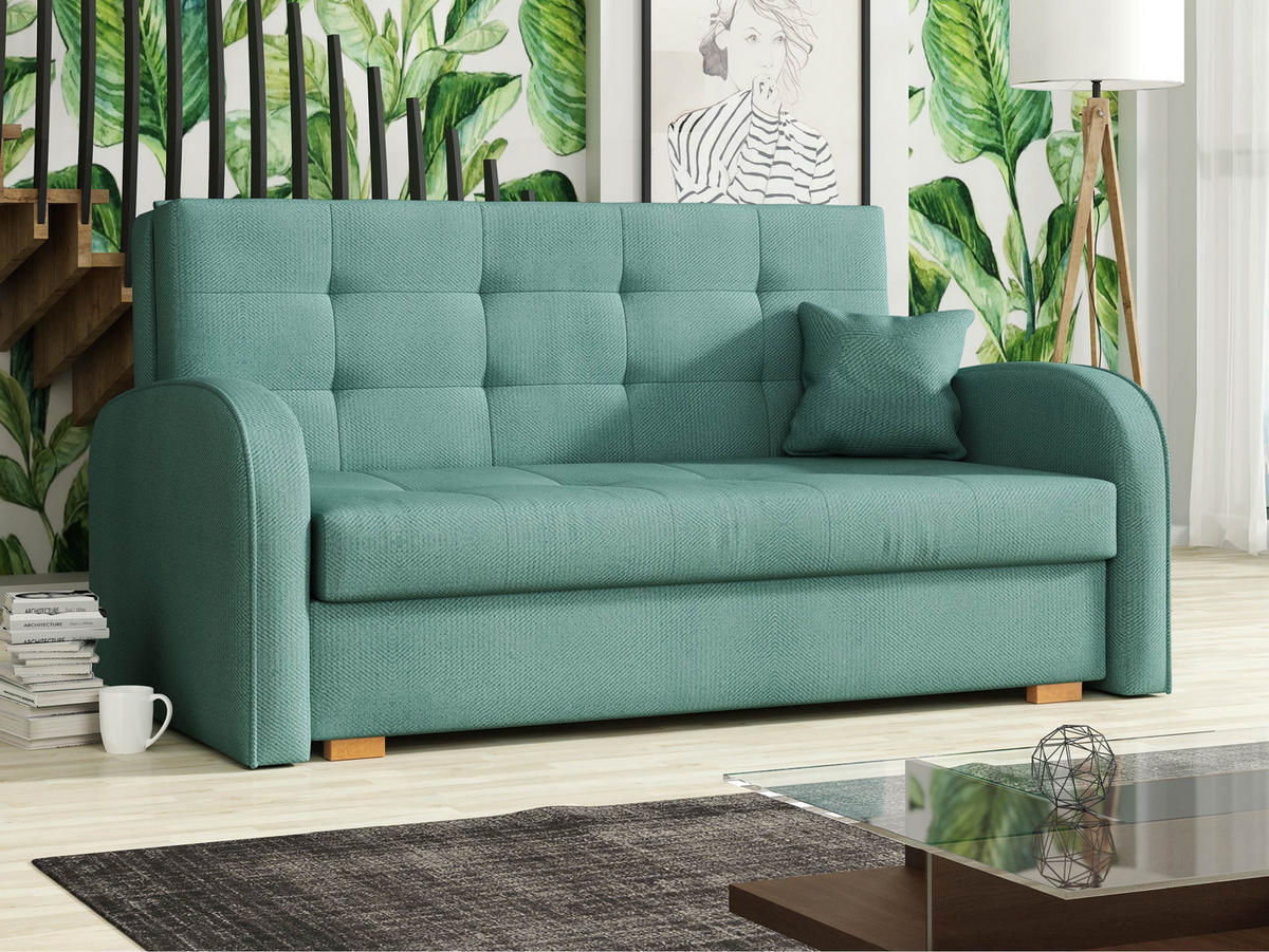 SCHLAFSOFA Viva Gold III - Braun/Mintgrün, Holz/Textil (153/85/98cm) - MIRJAN24