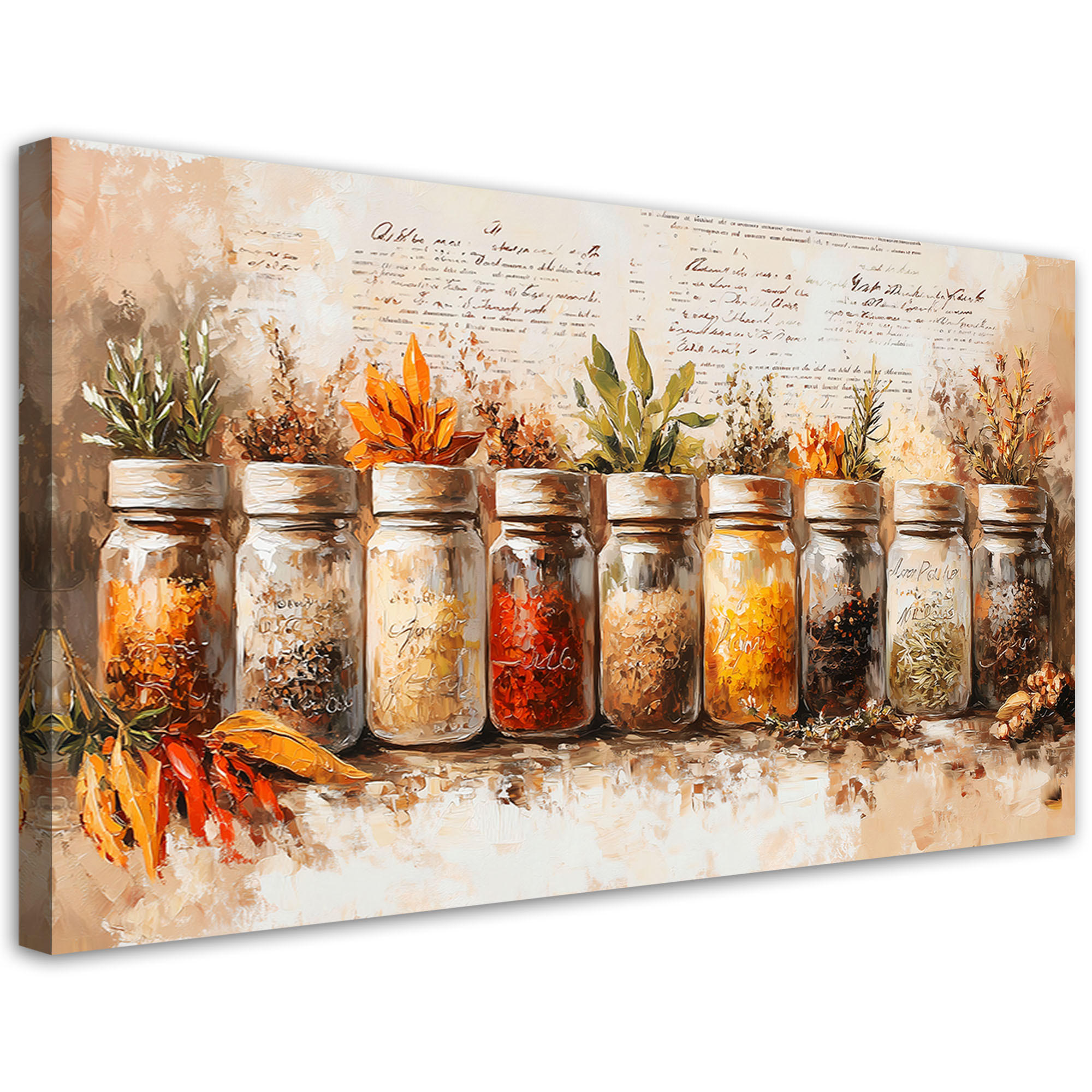 Daazoo Küchenbild Vivid Spices 30 X 80 X 0,4 Cm I Glasbild