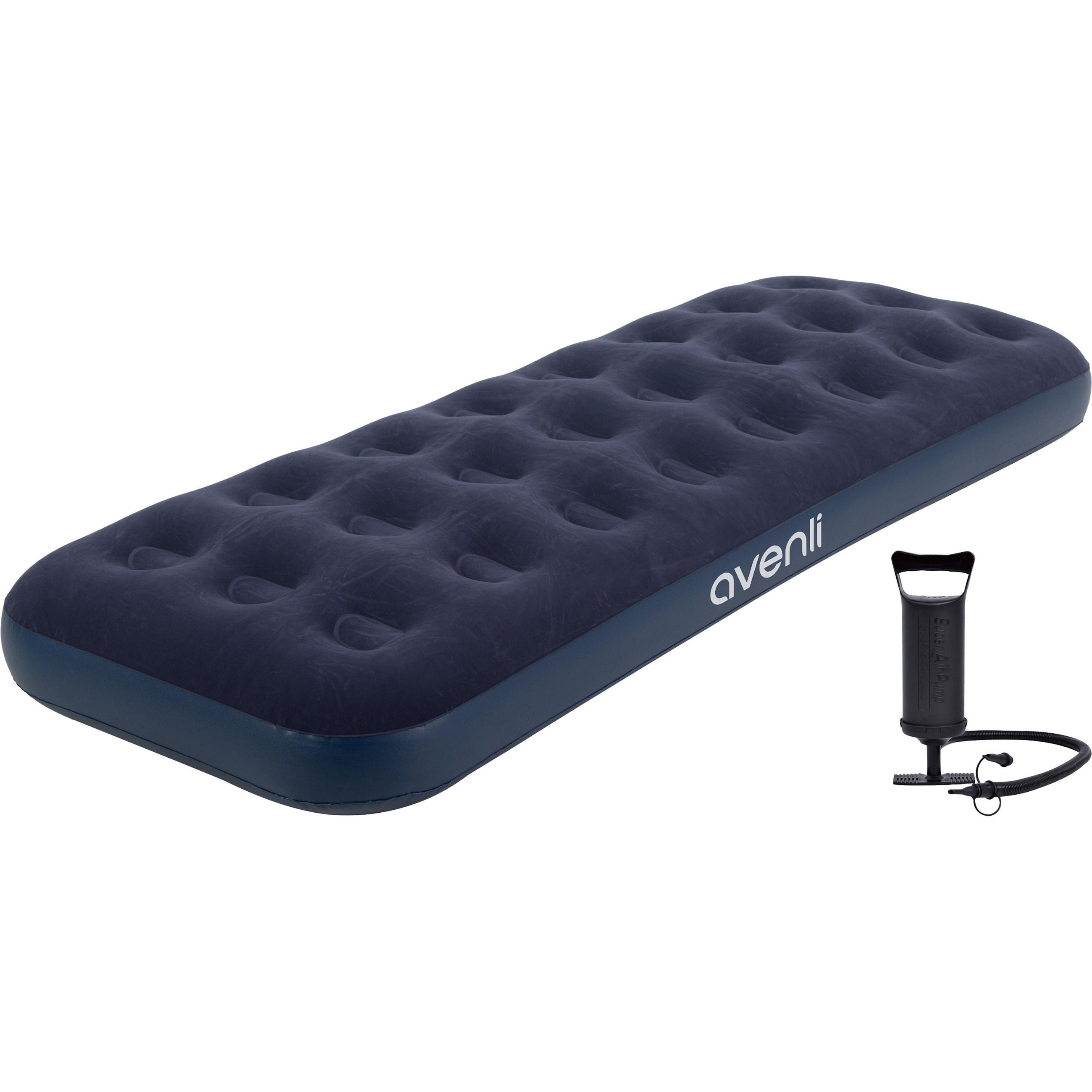 LUFTBETT Luftmatratze Camping 1 Person 191x73x22cm blau aufblasbar mit Pumpe - Blau, Kunststoff (73/191cm) - Avenli
