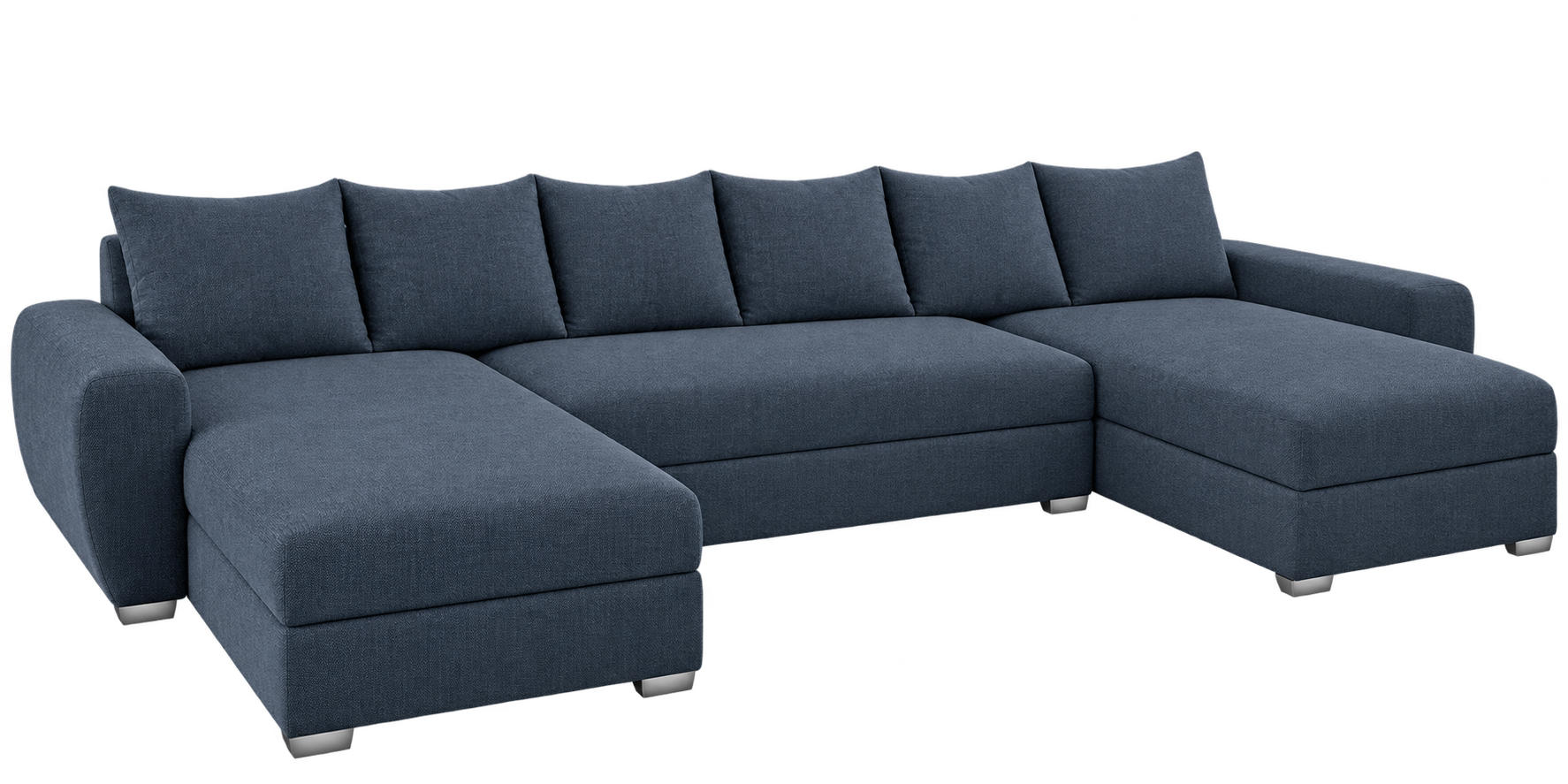 WOHNLANDSCHAFT PUMA U-Form 308 cm mit Schlaffunktion, Bettkasten, Kunstleder-Stoff oder Samt, verschiedene Farben - Anthrazit/Schwarz, Kunststoff (308/85/140cm) - Wohnideebilder