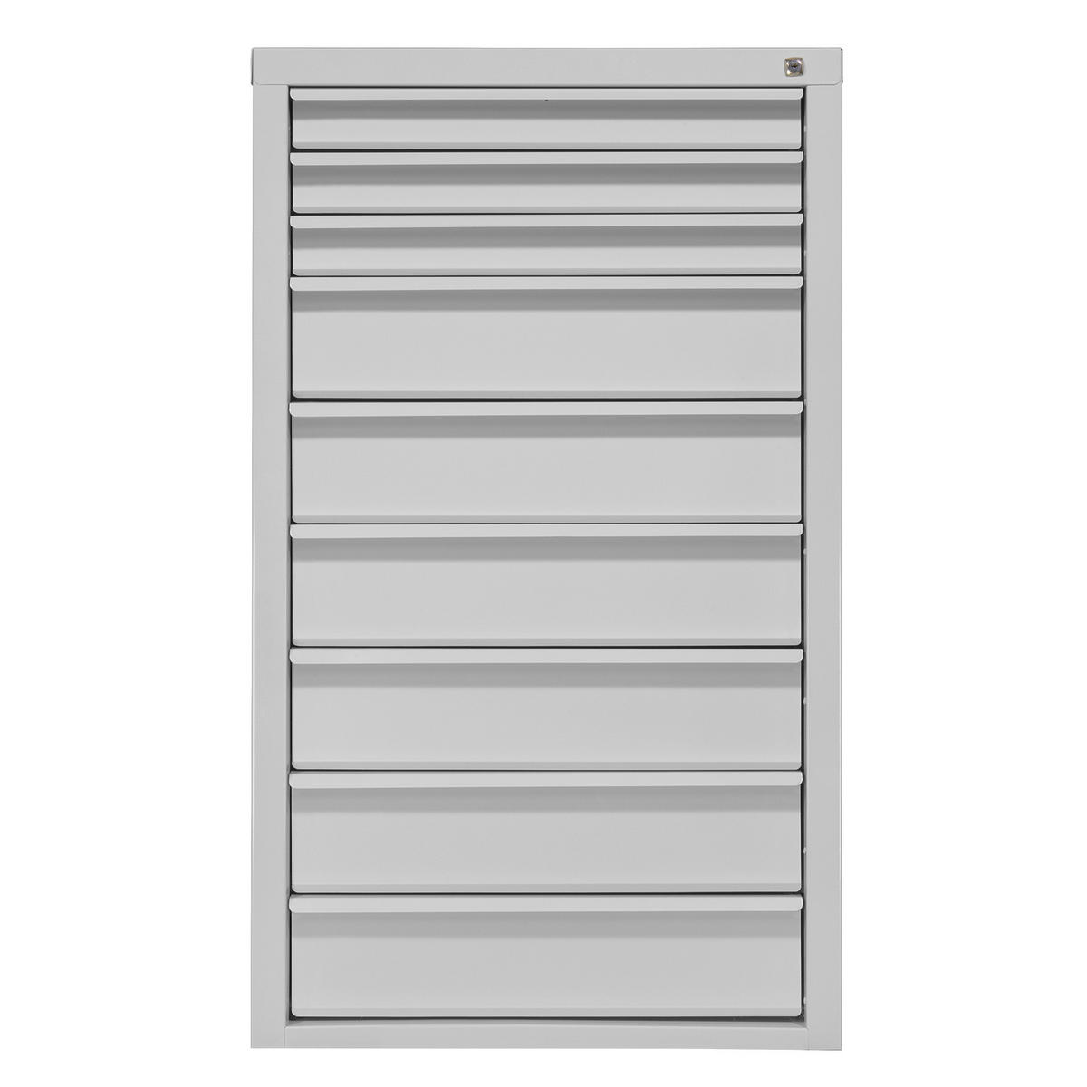 SCHUBLADENSCHRANK Kobra mit 9 Schubladen 120x70x43,5cm Lichtgrau - Grau, Metall (70/120/44cm) - PROREGAL