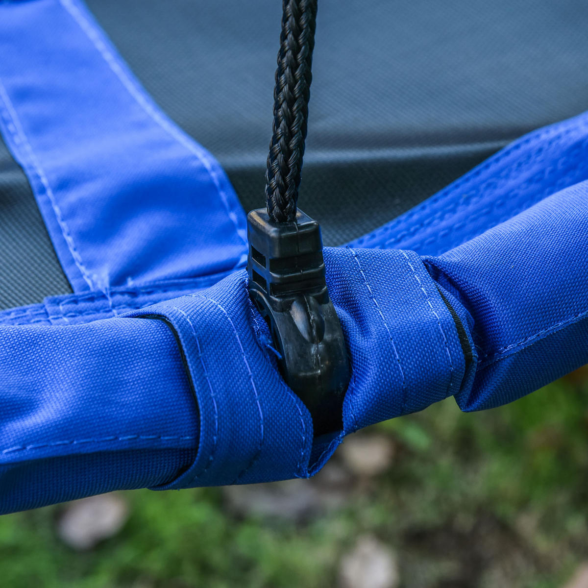 NESTSCHAUKEL Ø110 cm, Hängeschaukel bis 100 kg, verstellbar Kinderschaukel, Blau - Blau/Schwarz, Kunststoff/Metall (110/110cm) - Outsunny