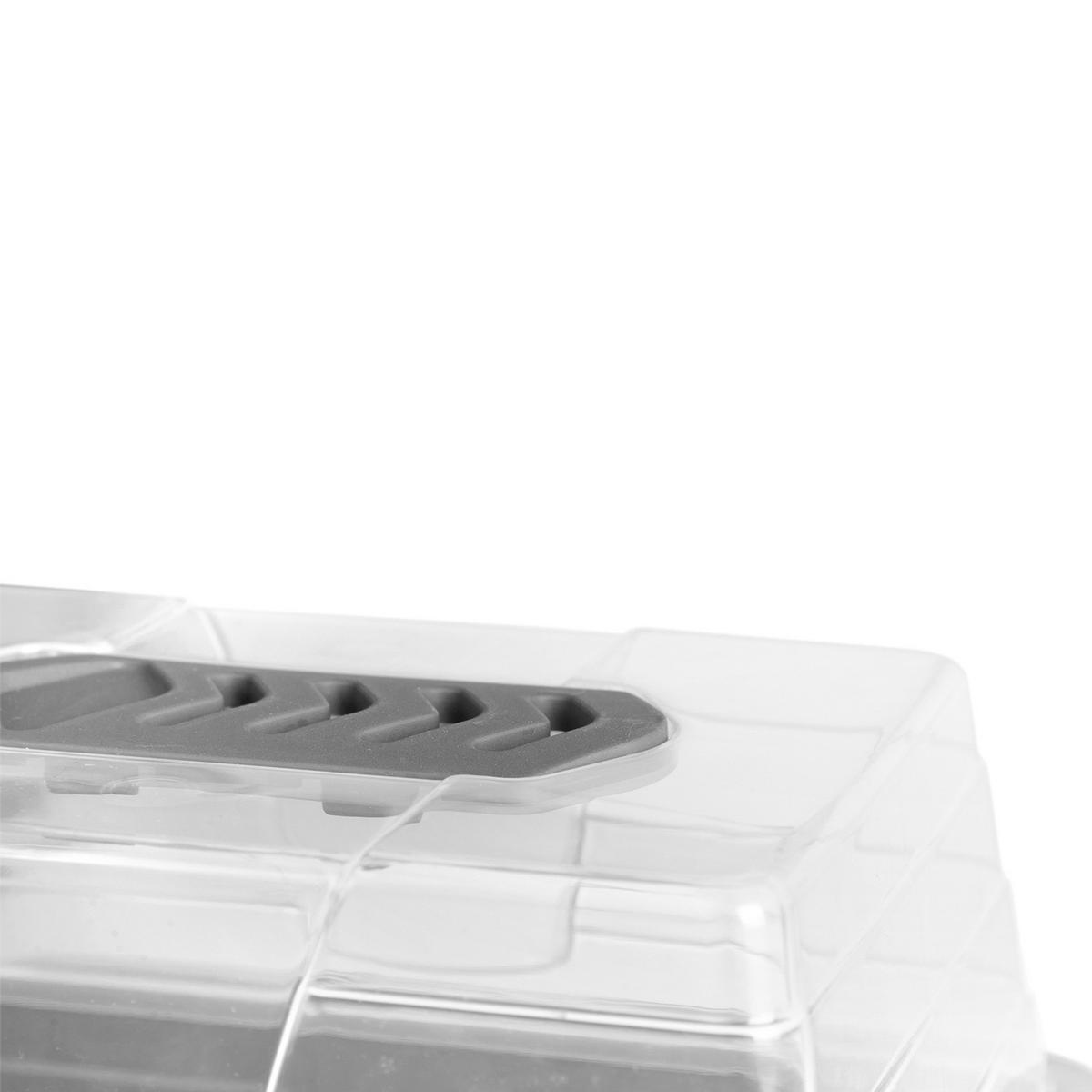 MINIGEWÄCHSHAUS Kunststoff 24/38,4/18 cm - Grau, Kunststoff (38.4/18/24cm)