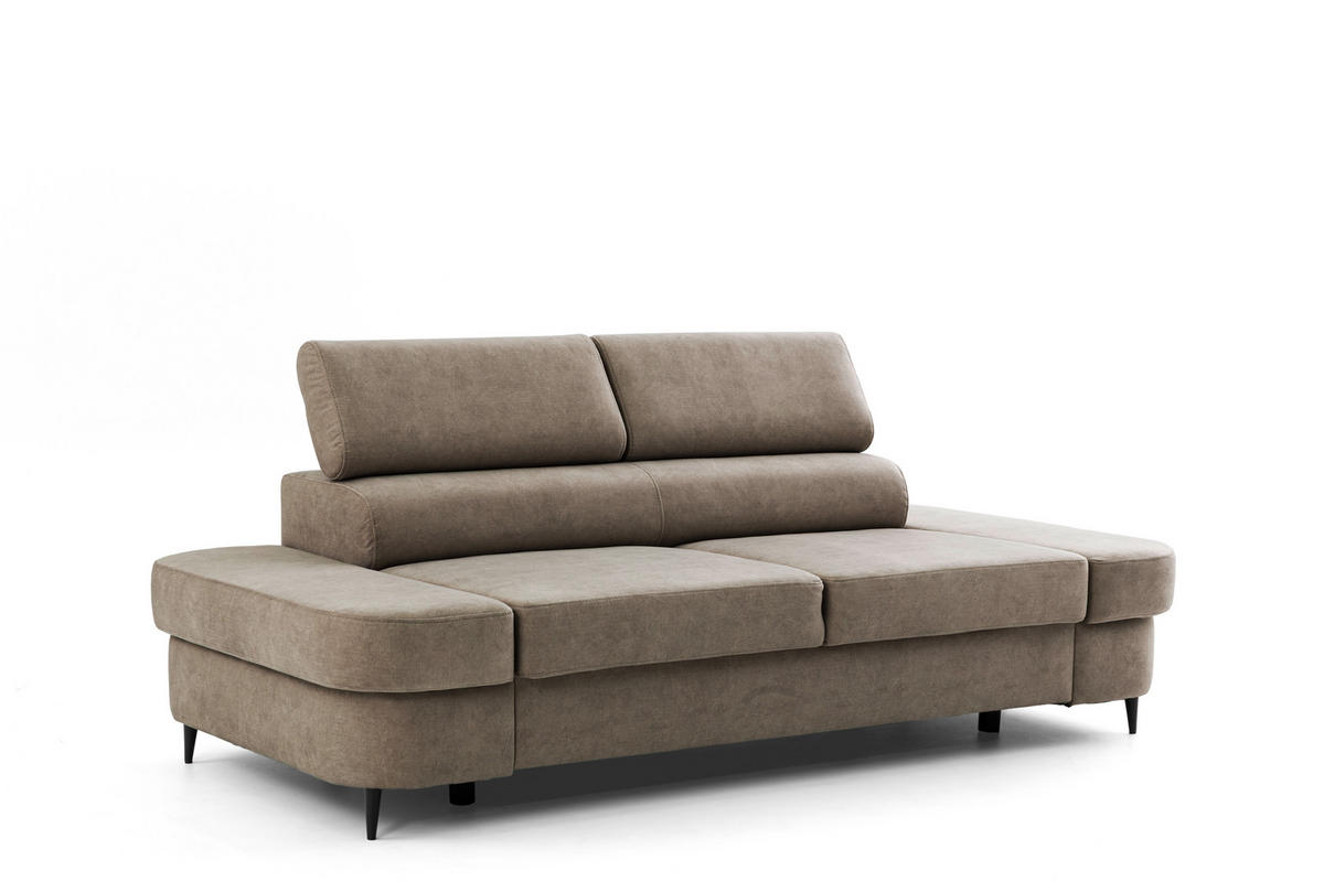 2-SITZER-SOFA PRIAM 206 cm Velours Beige - Beige/Schwarz, Holz/Textil (206/95/102cm) - Muffo