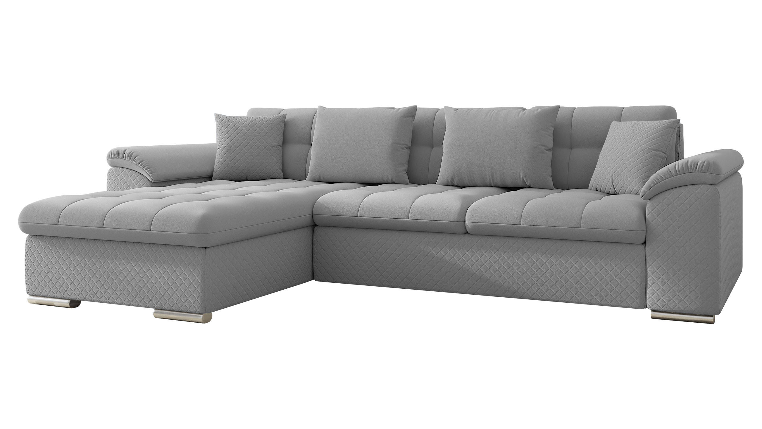 ECKSOFA Diana Premium, Seite: Links - Grau, Holz/Textil (280/160cm) - MIRJAN24