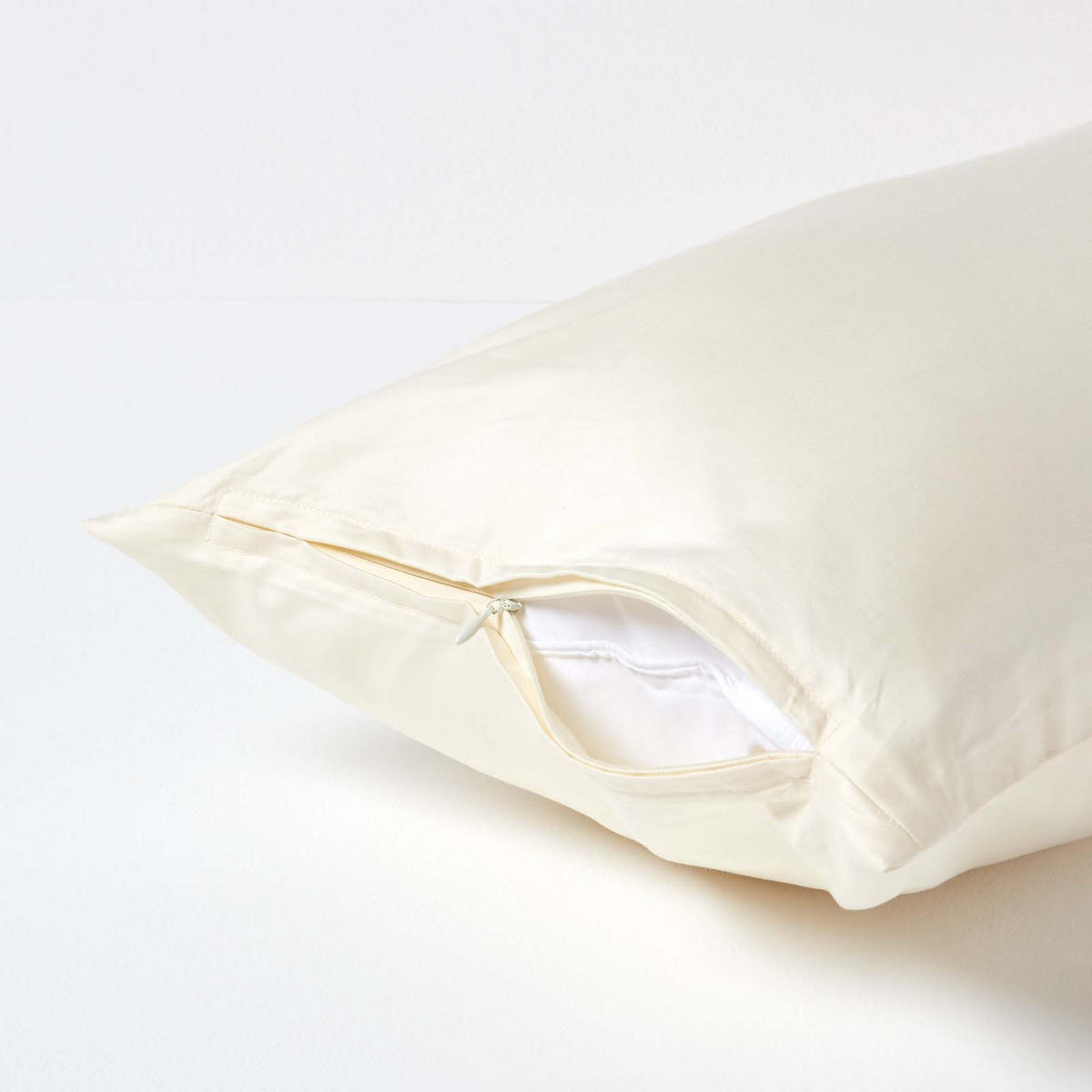 KISSENBEZUG Premium, Ägyptische Baumwolle, Fadendichte 1000 - Creme, Textil (40/80cm) - Homescapes