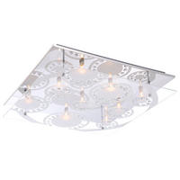 LED DECKENLEUCHTE Dianne Silber Chrom - Silberfarben, Glas (50/50/9cm) - Globo Lighting