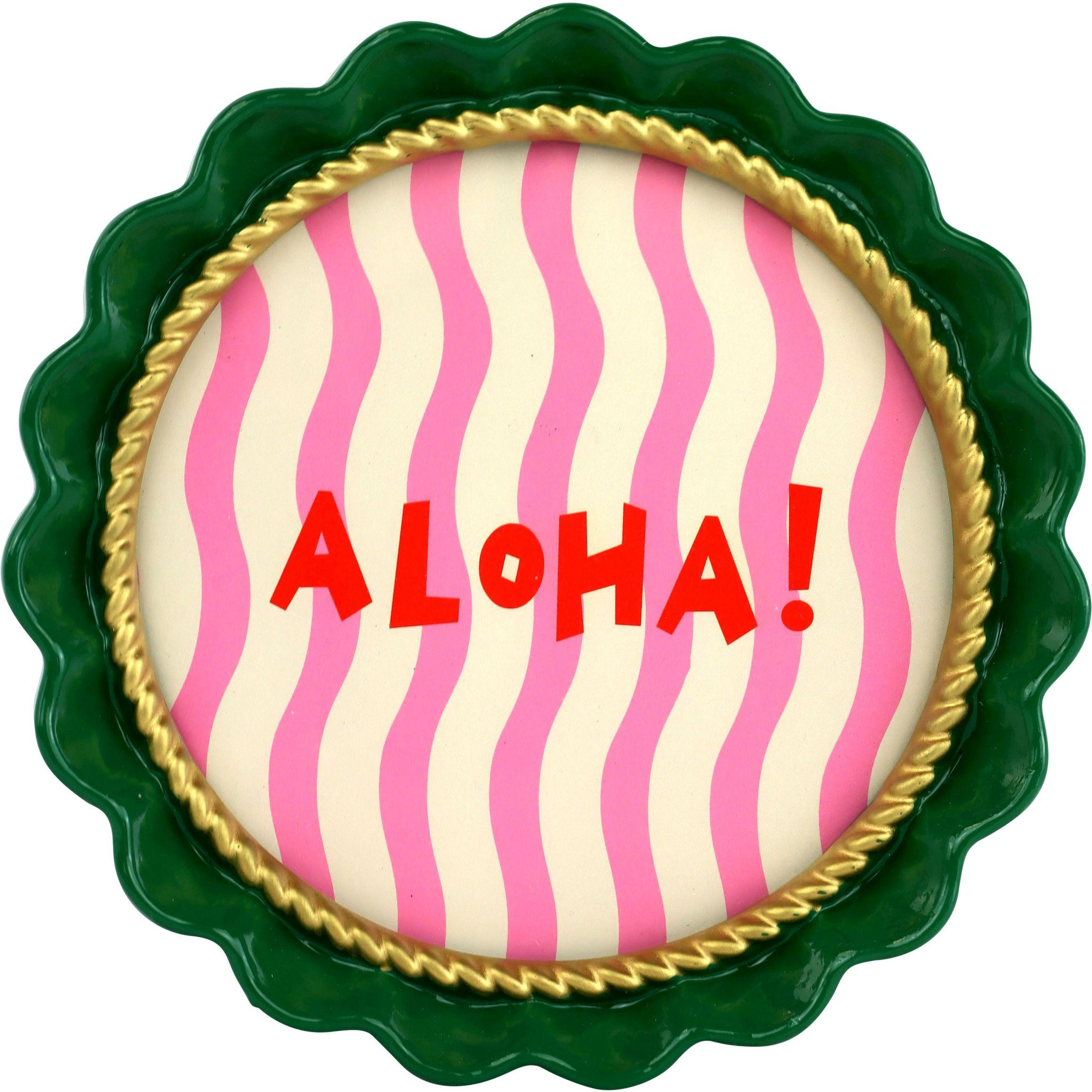 DEKOOBJEKT Aloha! 16/16/2 cm - Grün, Glas (16/2/16cm) - FURNARO
