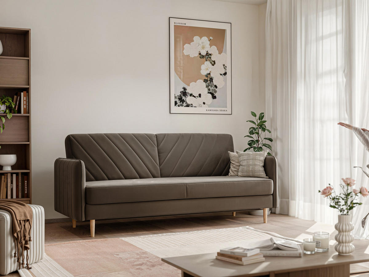 SCHLAFSOFA COLETTE mit Bettkasten Dunkelgrau - Dunkelgrau, Holzwerkstoff/Kunststoff (200/85/90cm) - Idohome
