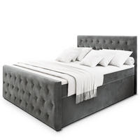 BOXBETT FONDI 140x200 cm mit Matratze und Topper - Grau - Grau, Holz (140/200cm) - MASSENO