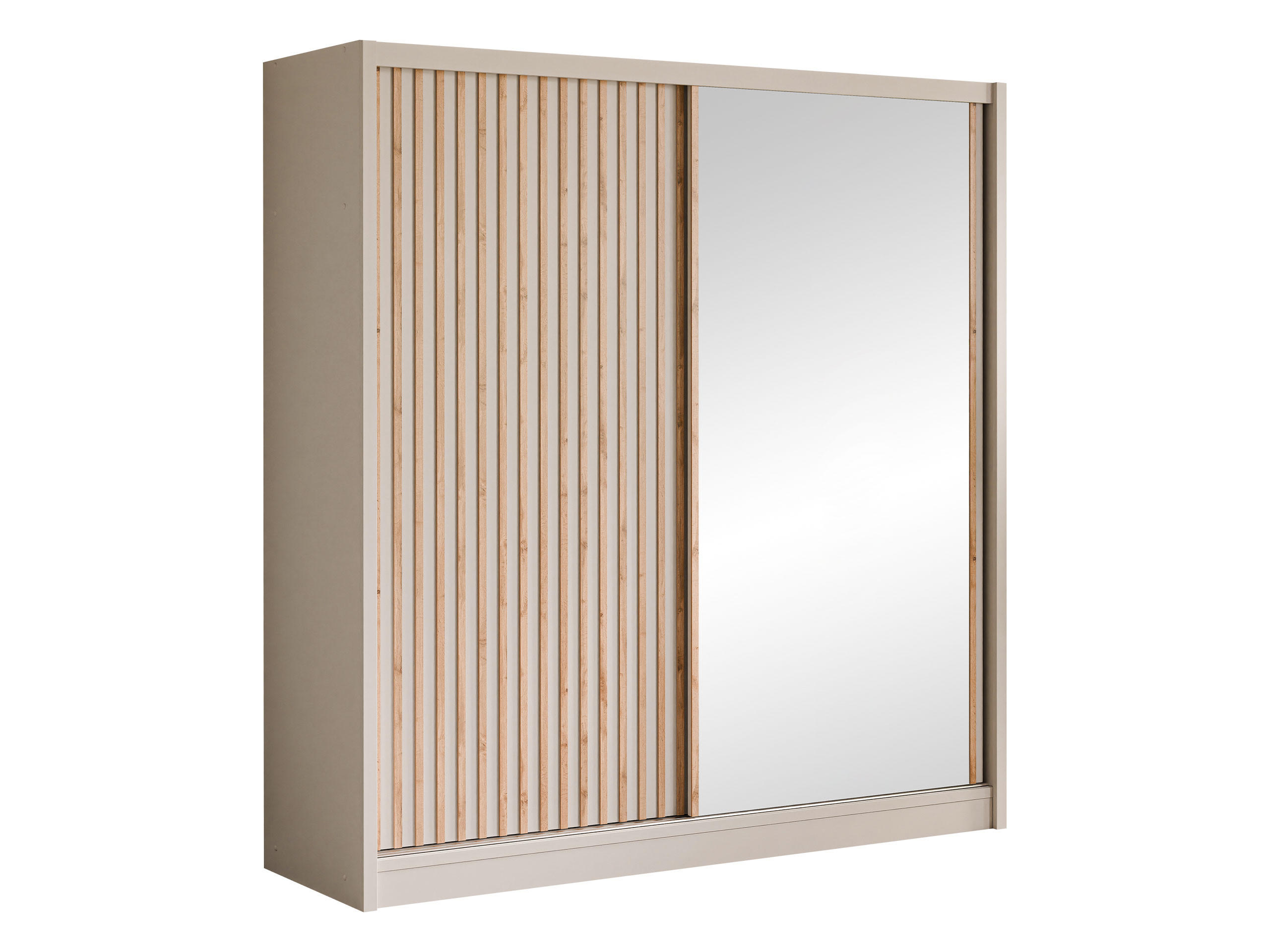 SCHWEBETÜRENSCHRANK London Lux 203 - Kaschmir, Holzwerkstoff (203/215/60cm) - MIRJAN24