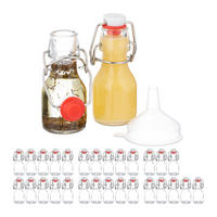 FLASCHEN Set - Transparent, Glas/Kunststoff (5/11.5/4.5cm) - Relaxdays