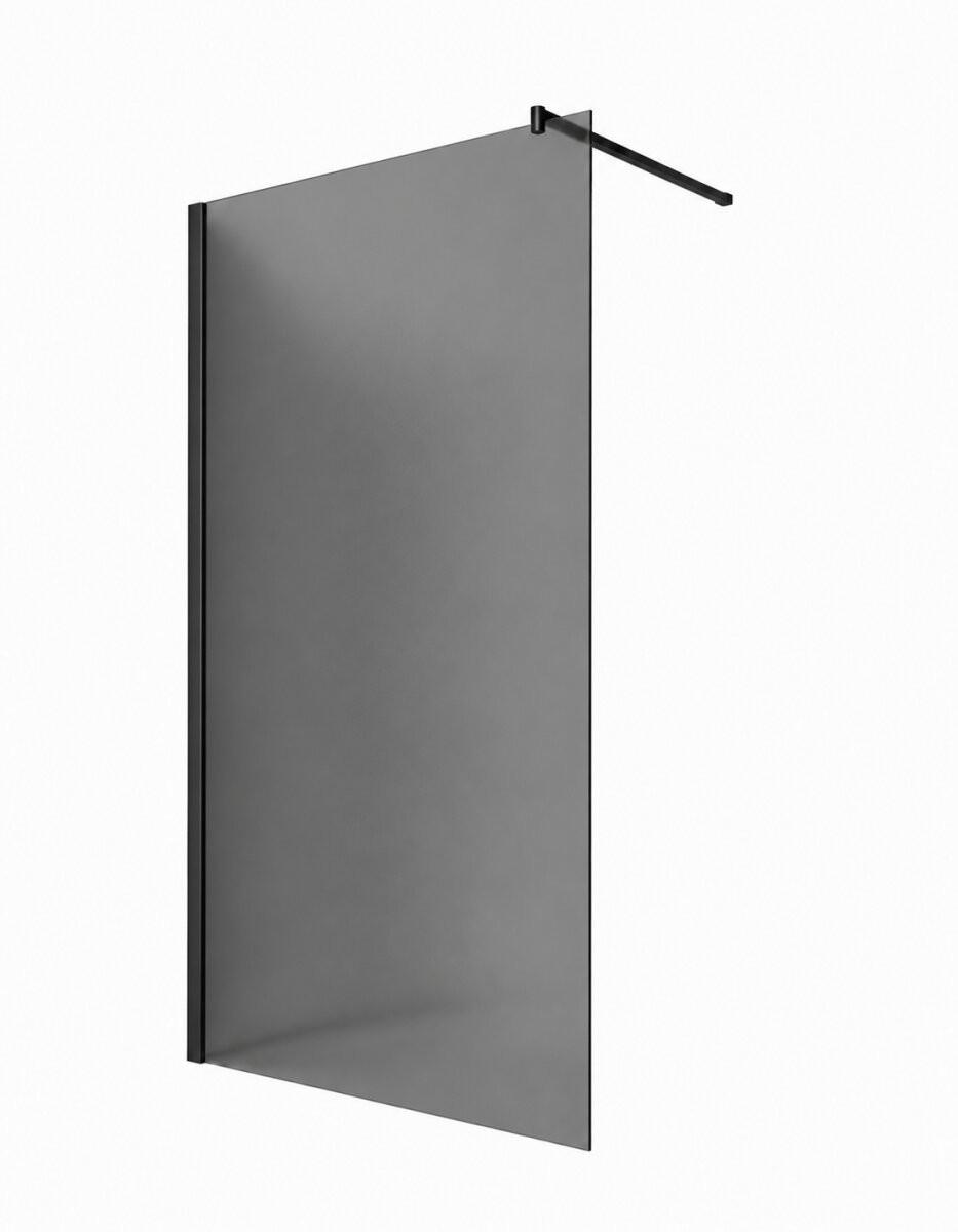 WALK-IN-DUSCHWAND 160 × 200 cm – Graues ESG-Sicherheitsglas – Schwarz - Schwarz, Glas (8/160/200cm) -  Glaswerk Westfalen